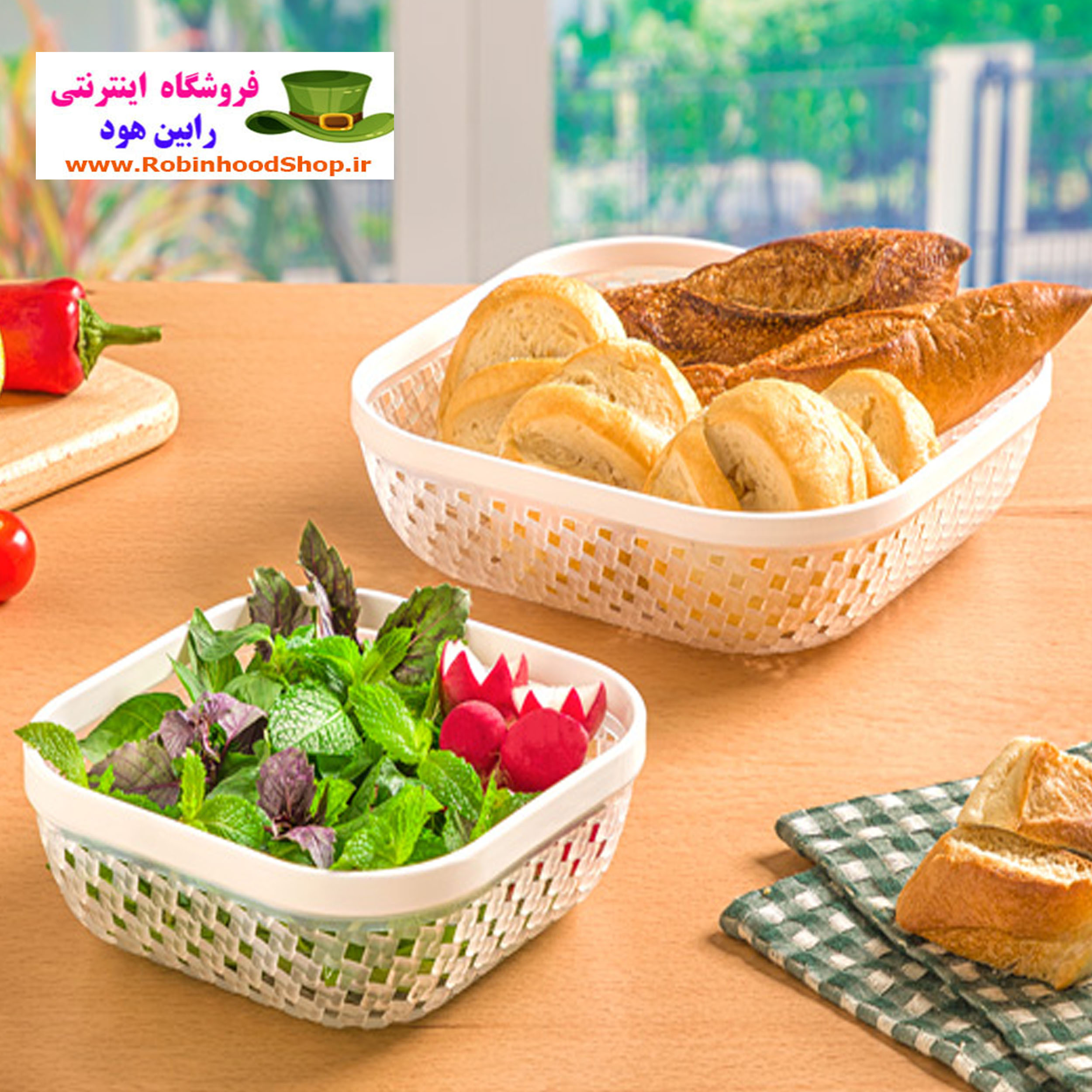 سبد نان بزرگ طرح بافت