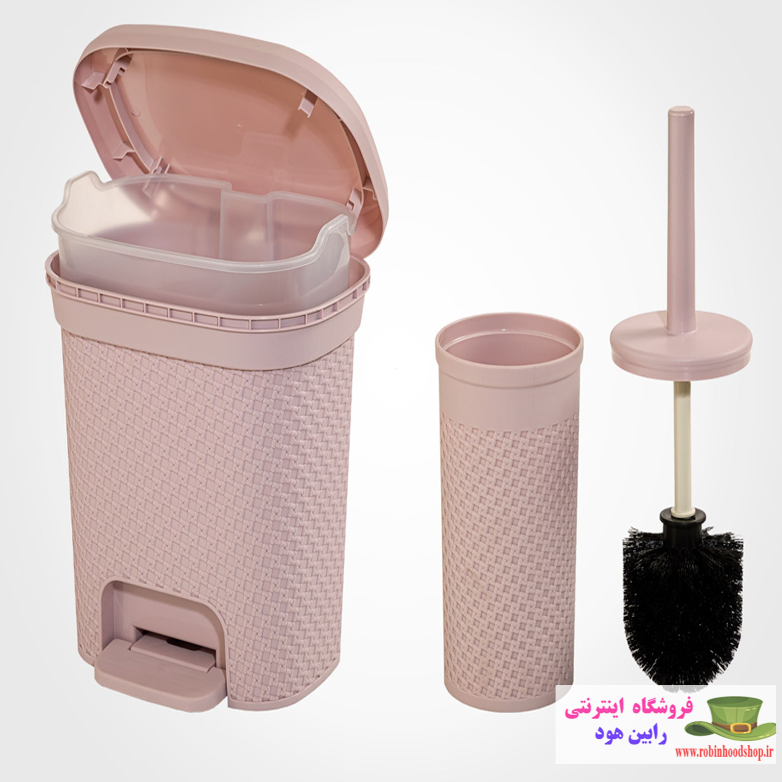 سطل و فرچه سرویس بهداشتی طرح بافت