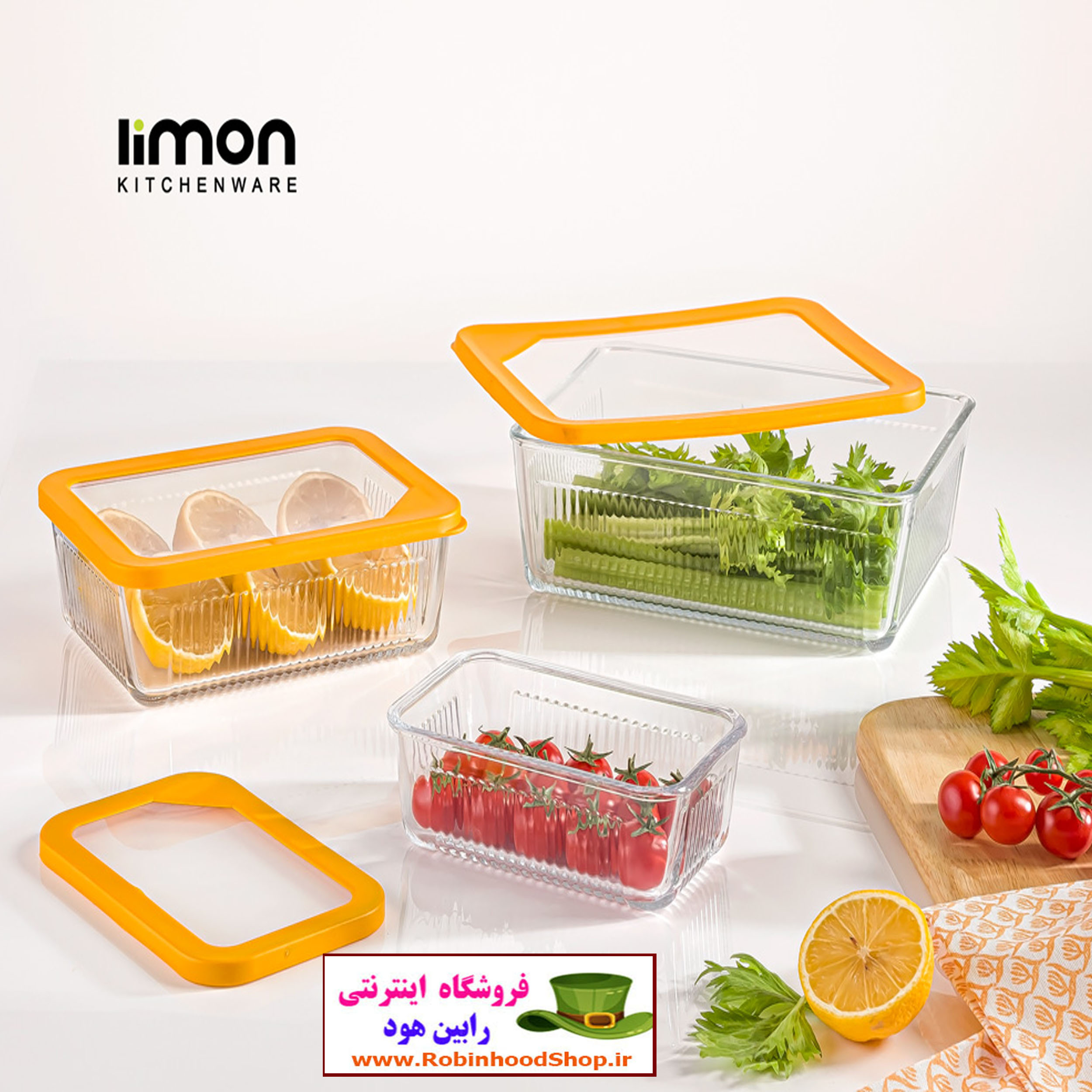 ظرف شیشه ای دربدار 450 میلی لیتر