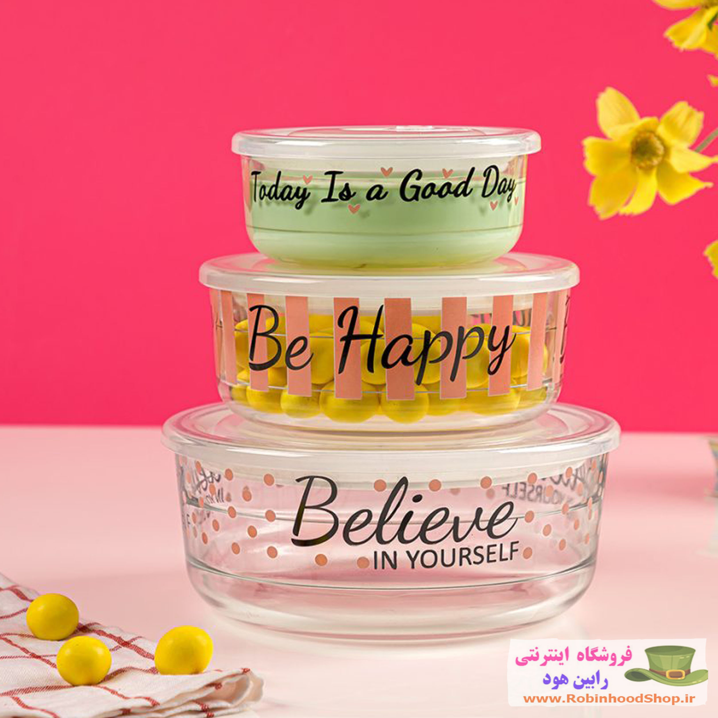 ست ظرف شیشه ای وکیومی تاریخ دار - Image 2