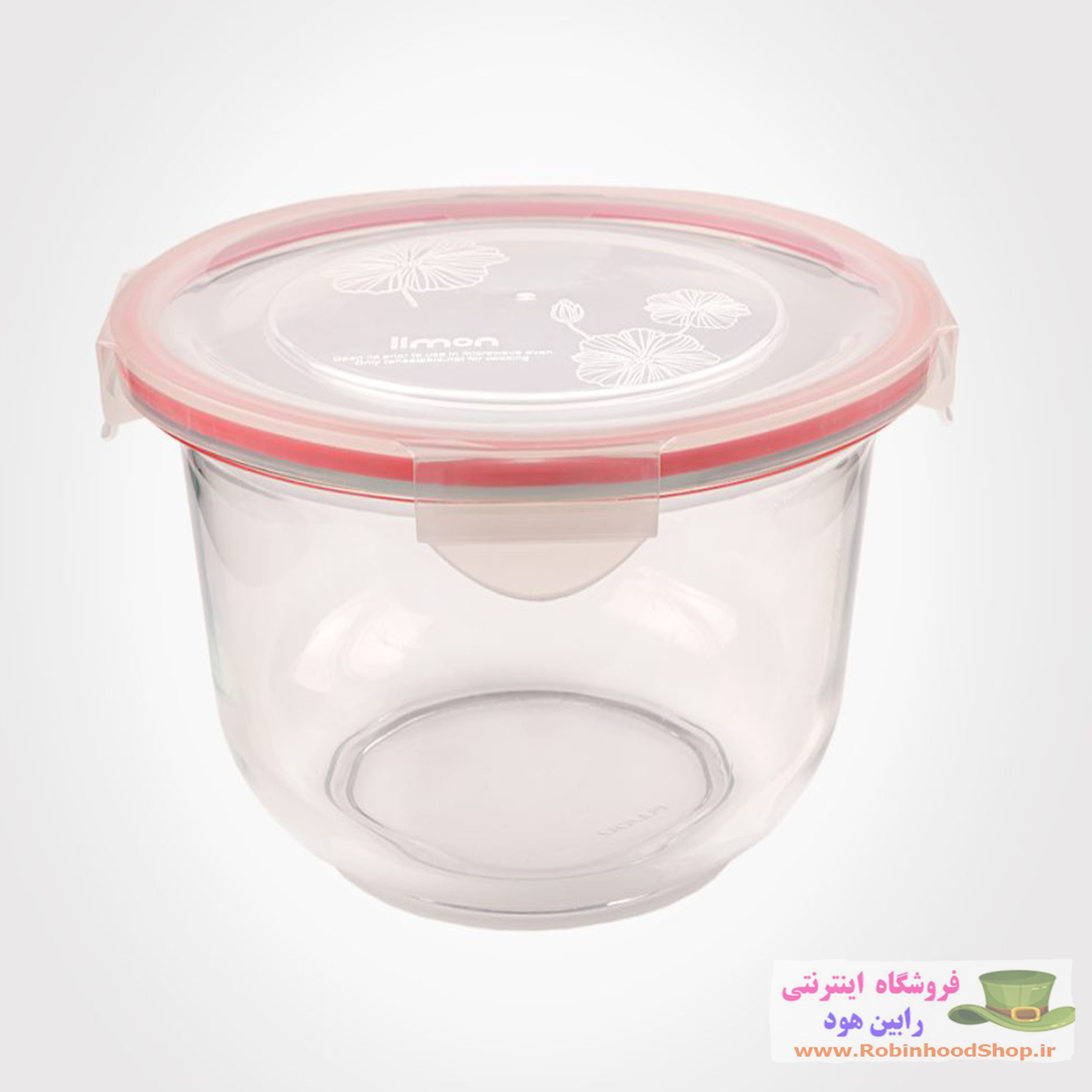 کاسه گرد شیشه ای دربدار بزرگ - Image 3