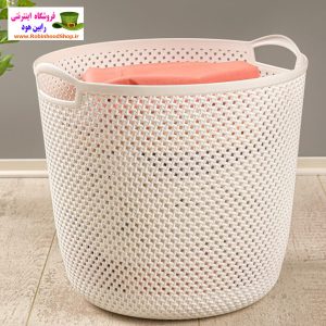 سبد گرد طرح بافت برای خشک کردن لباس های منزل