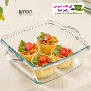 ظرف تابه چهارگوش شیشهای 2 لیتر