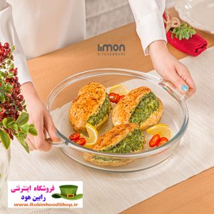 ظرف تابه گرد شیشهای 3.4 لیتر