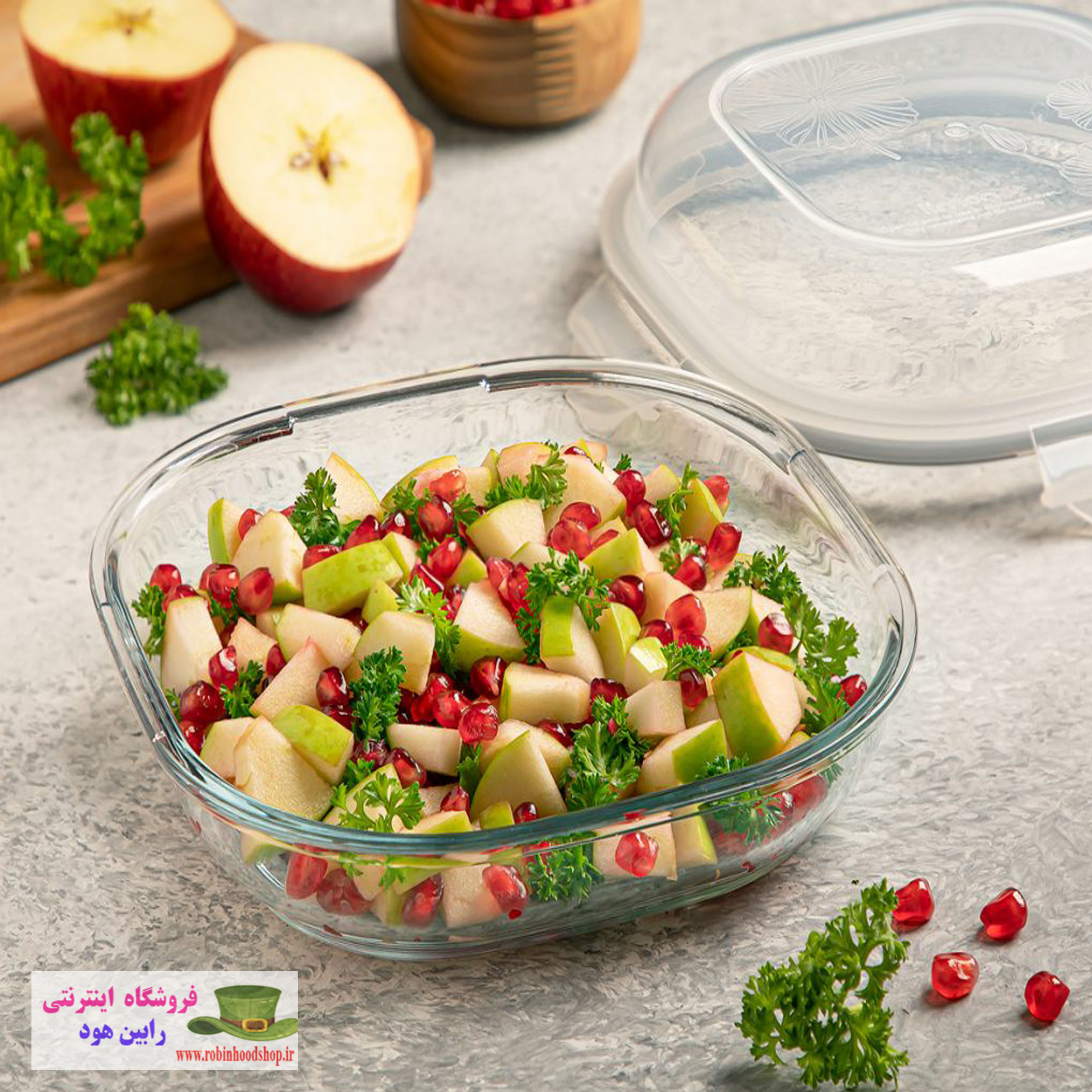 ظرف شیشه ای سرو و نگهداری دربدار 1.250 لیتر