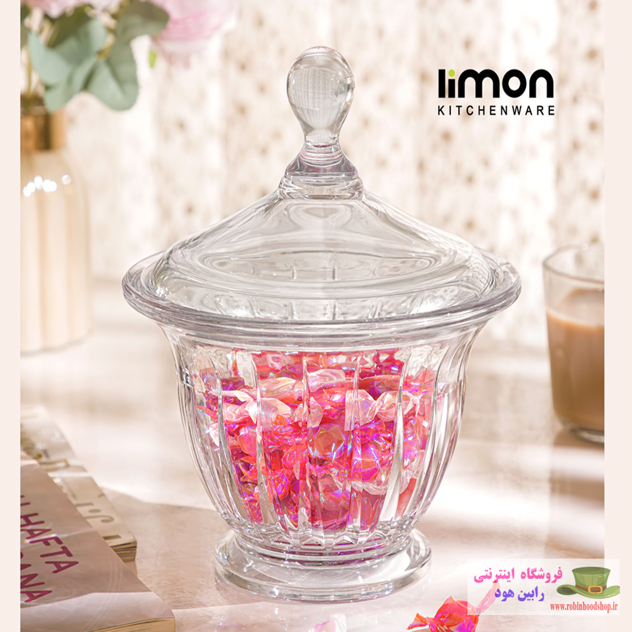 شکلات خوری گرد شیشه ای