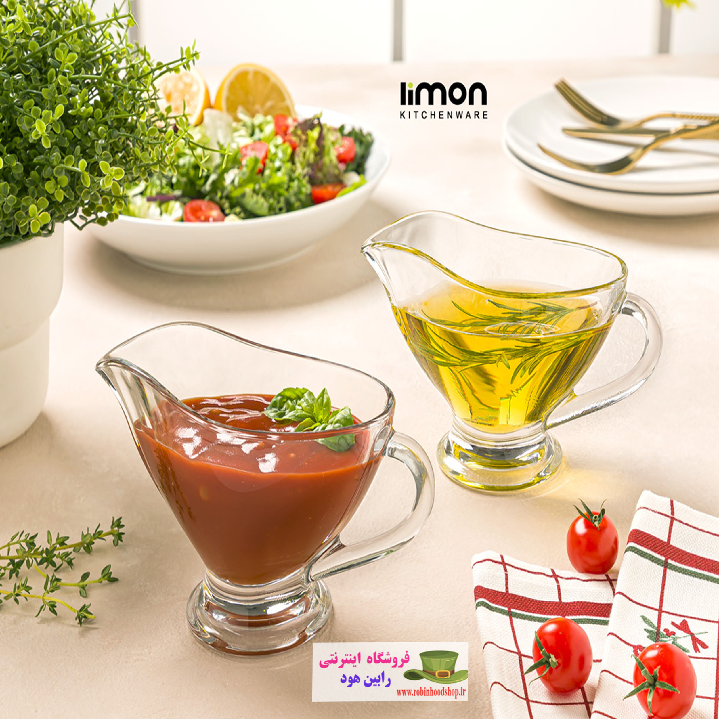 سس خوری شیشه ای دسته دار