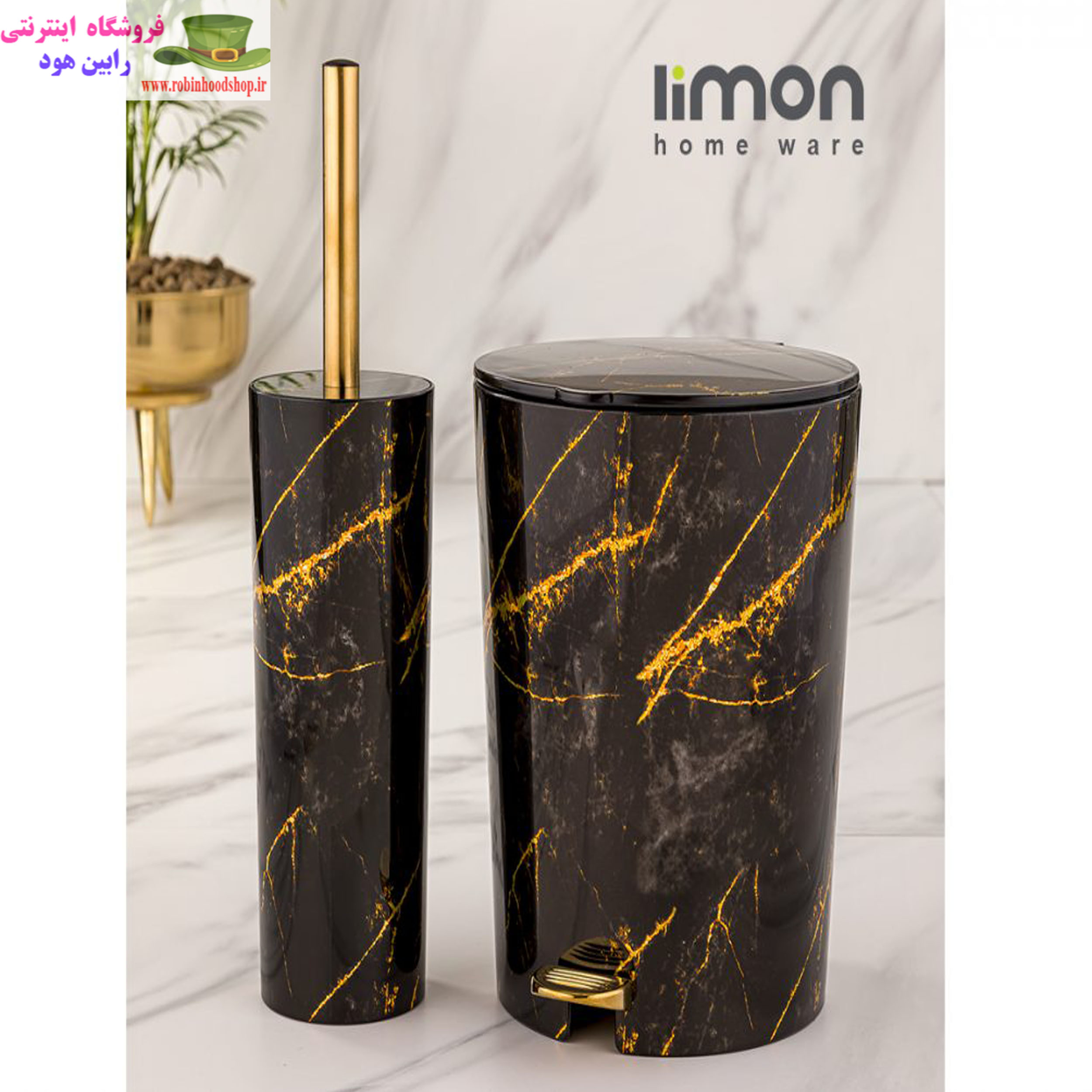 سطل و فرچه طرح ماربل