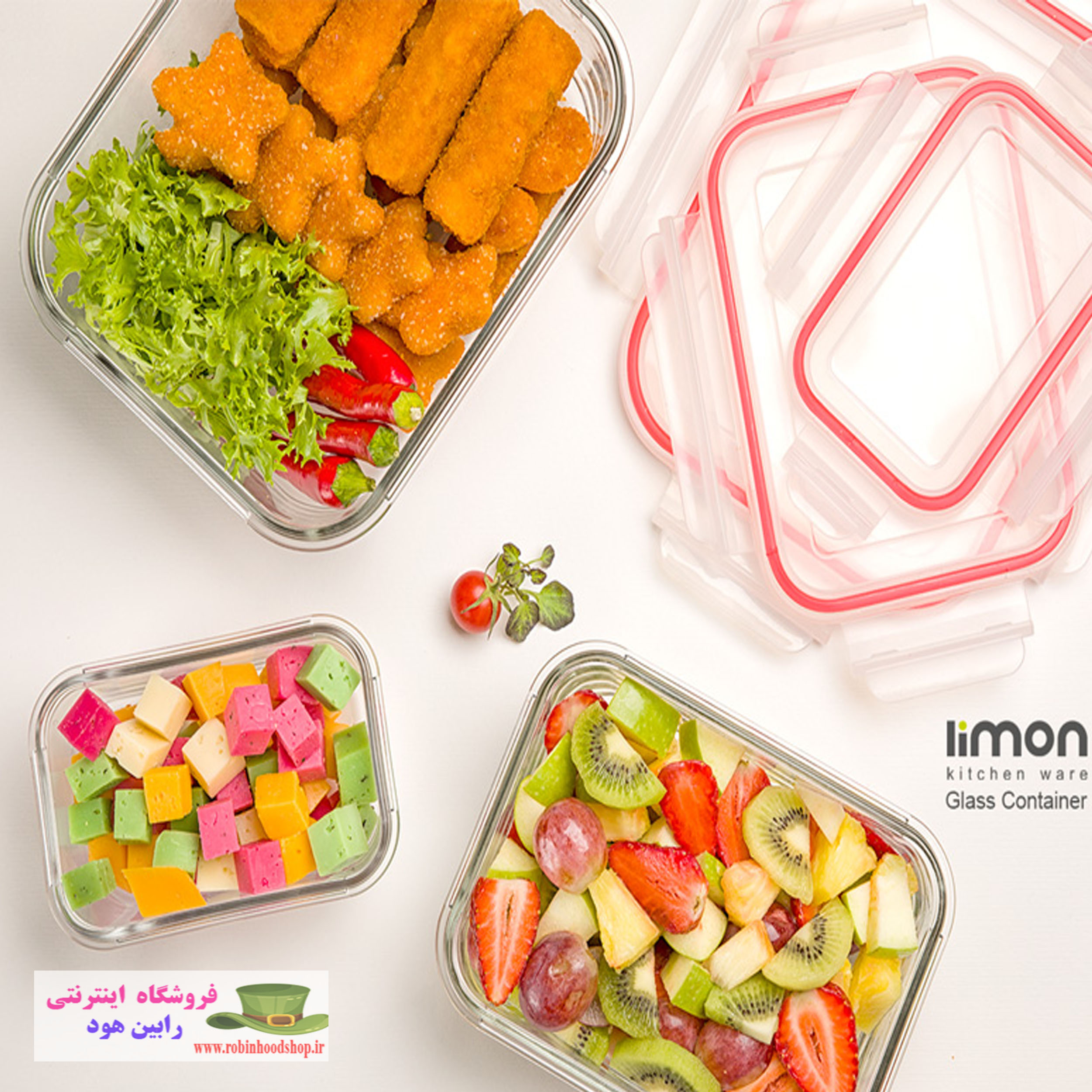 ست ظرف شیشه ای مستطیل