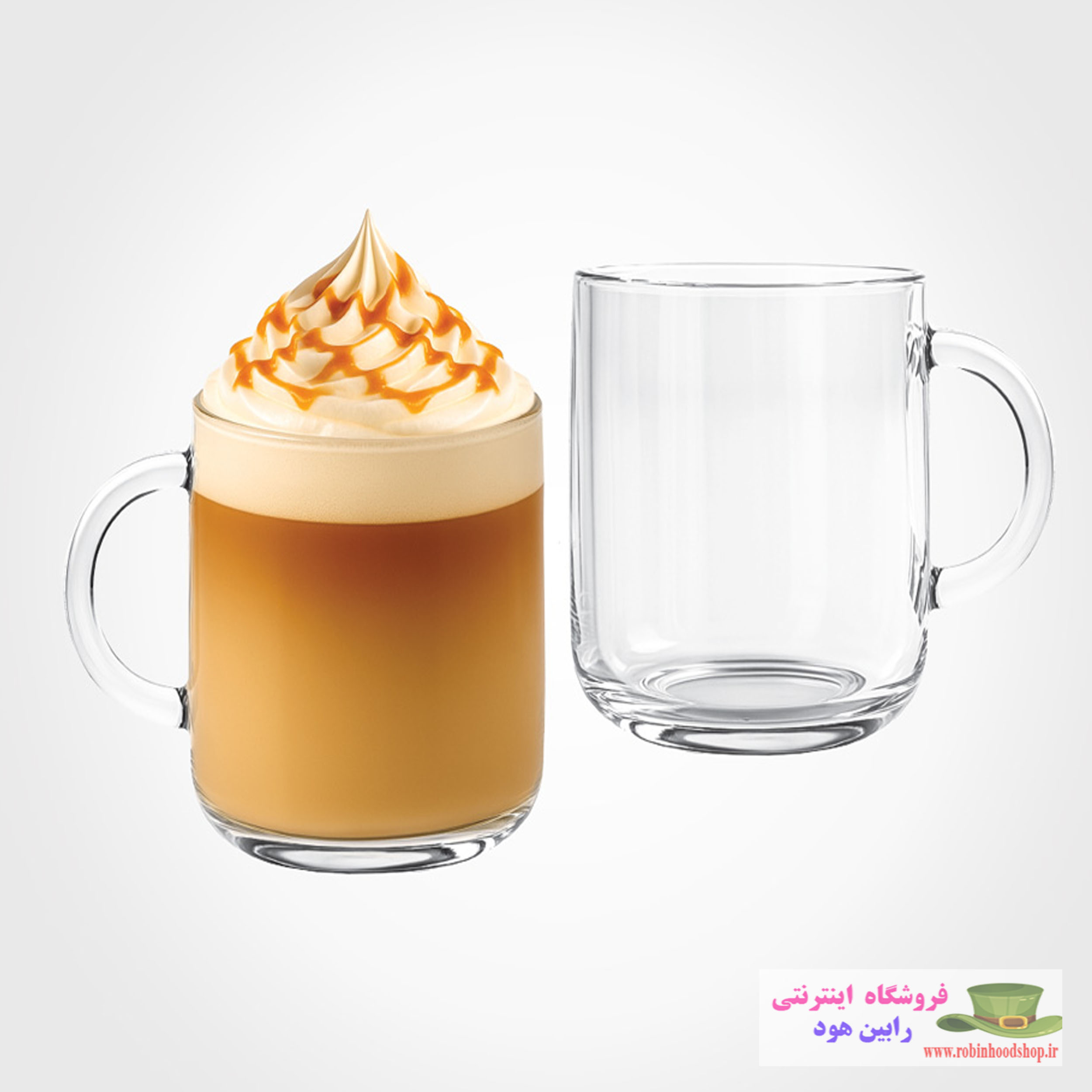 فنجان شیشه ای دسته دار 260 سی سی - Image 3