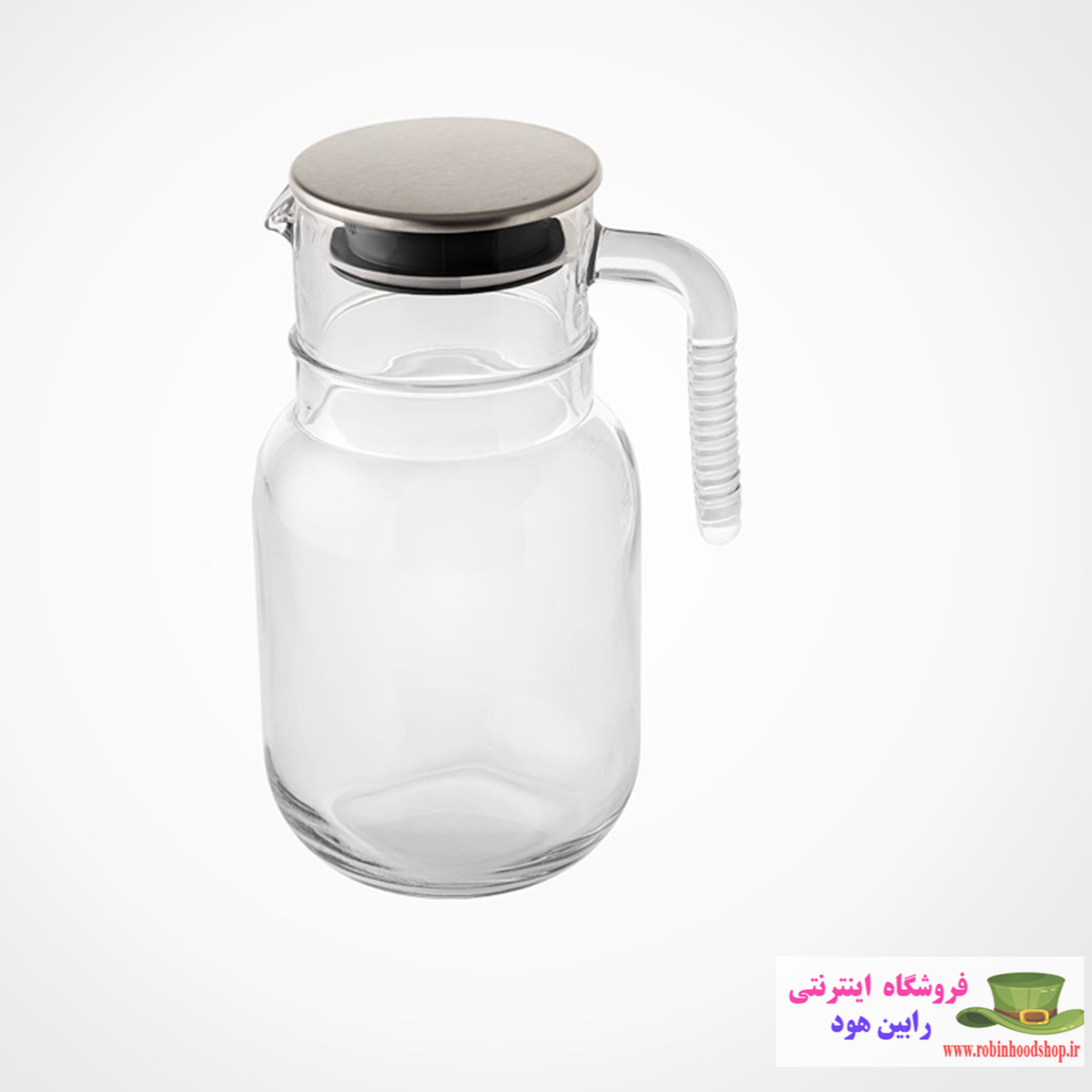 پارچ شیشه ای 1.5 لیتر درب استیل - Image 2
