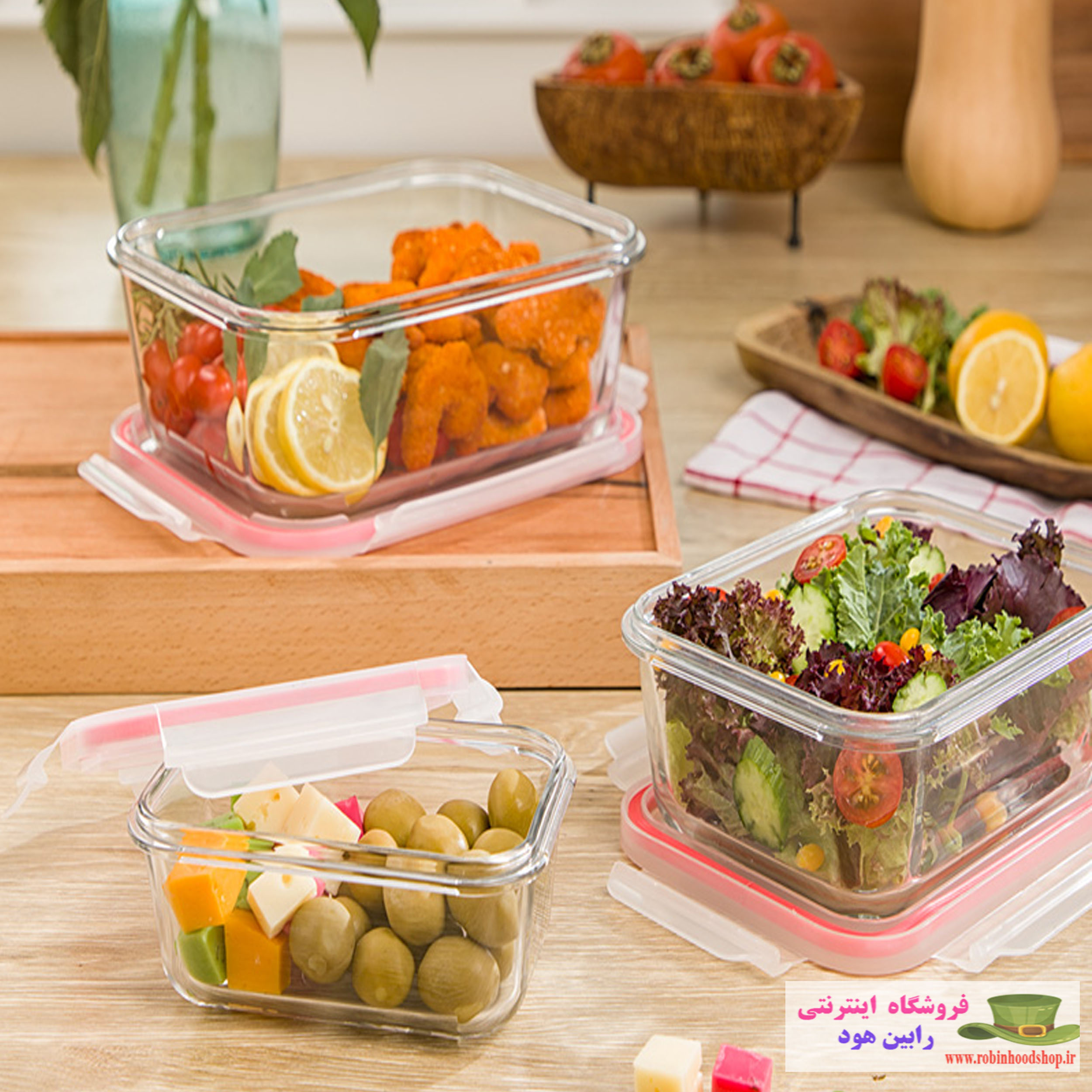 ست ظرف شیشه ای مستطیل - Image 2