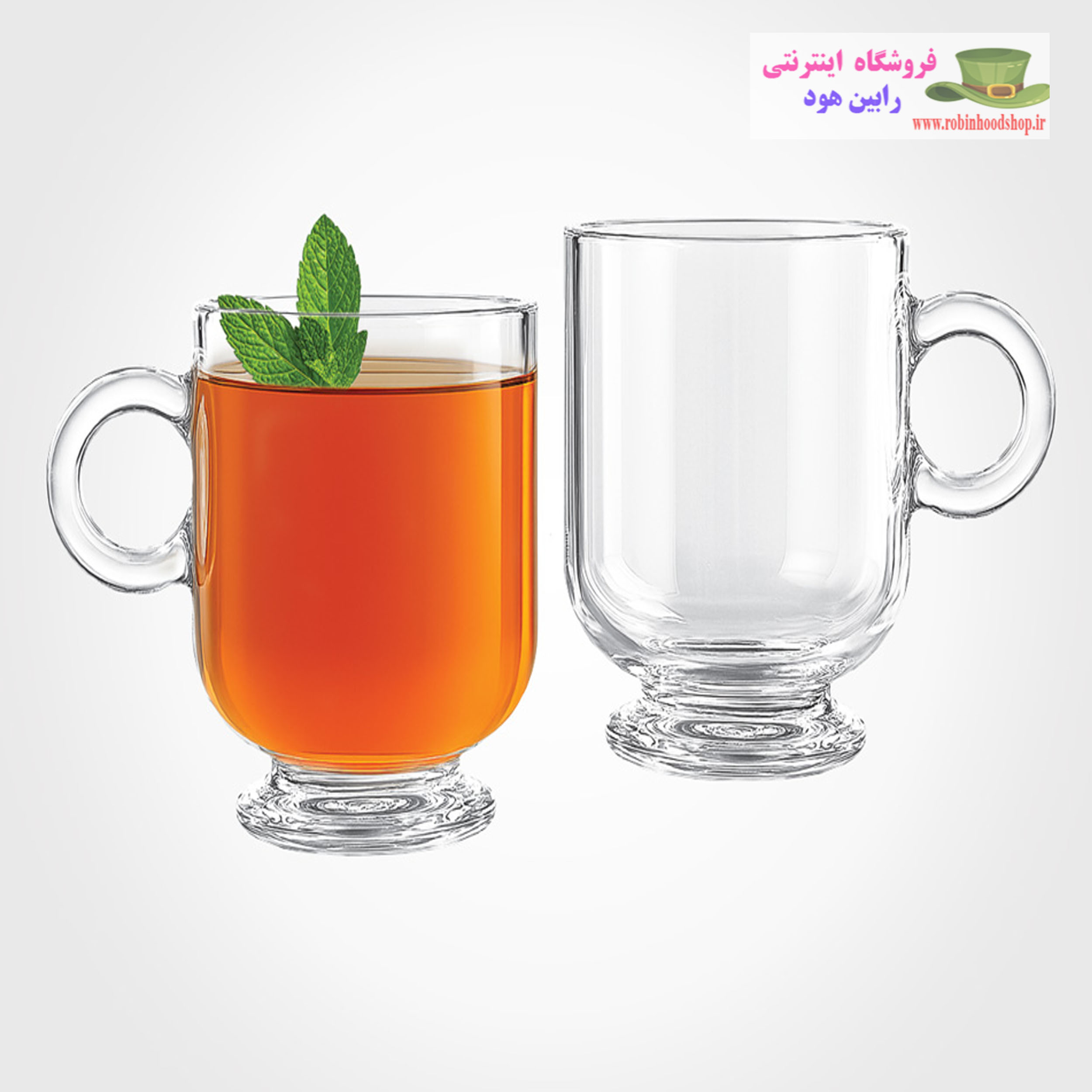 فنجان شیشه ای پایه دار 220 سی سی - Image 2