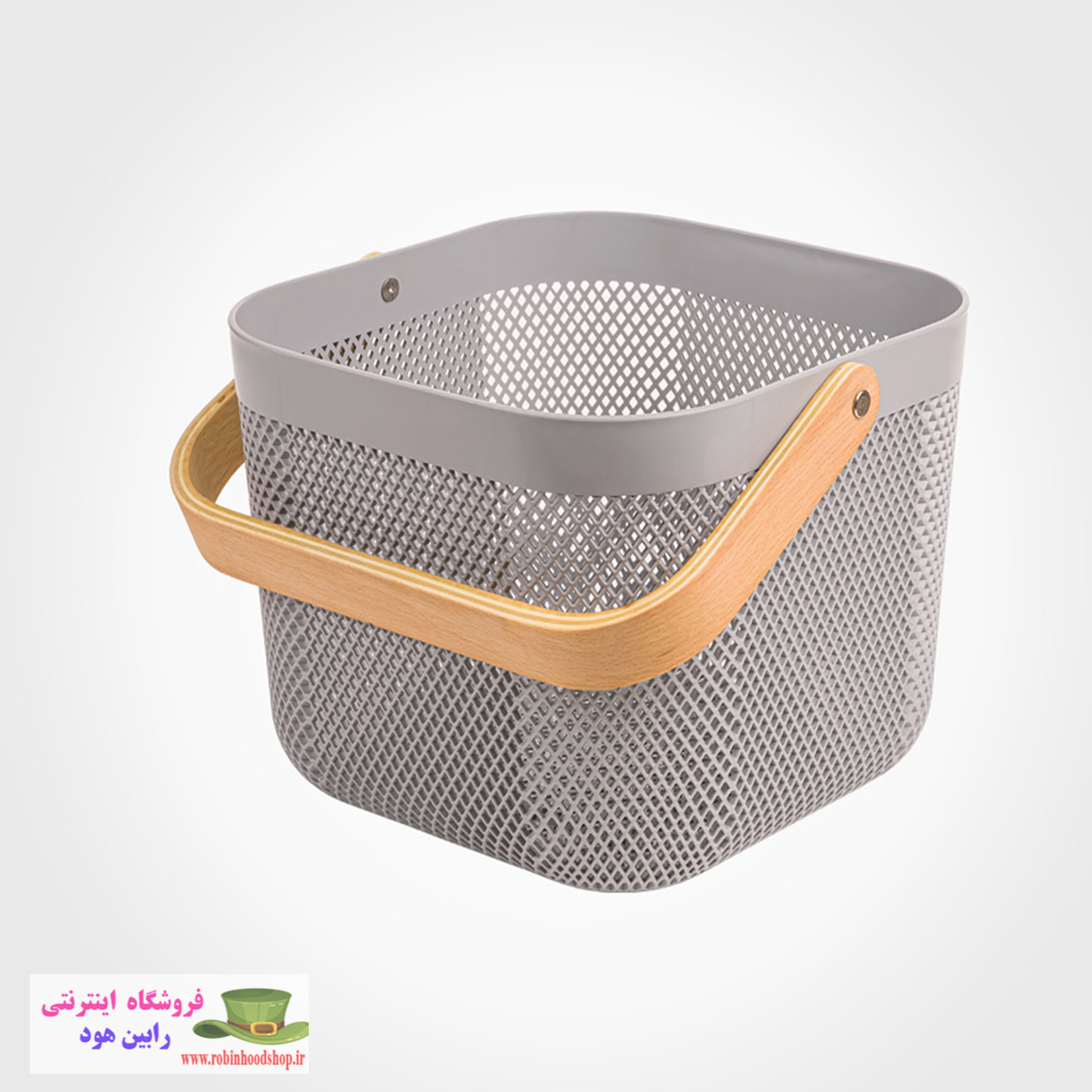 سبد مربع دسته چوبی - Image 2