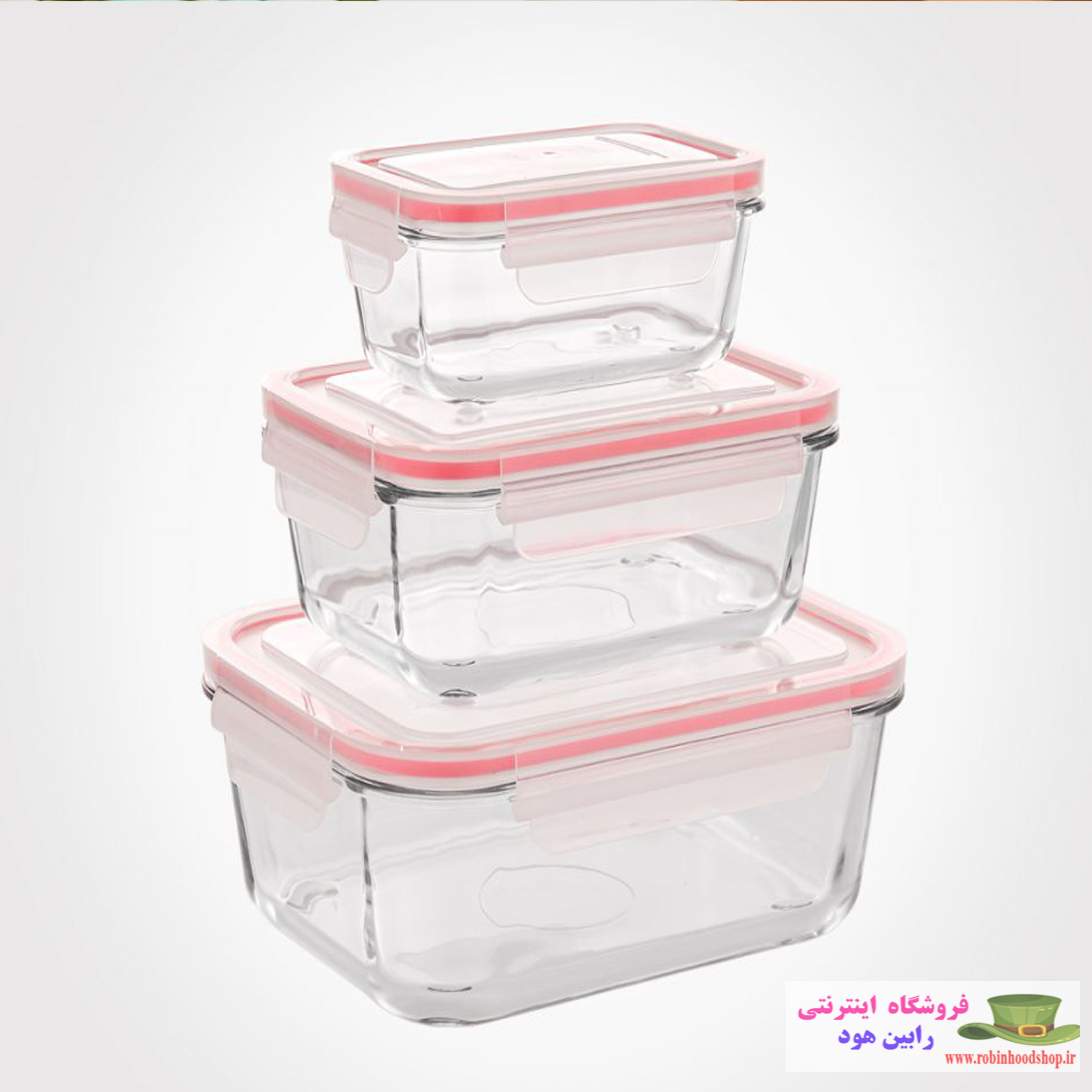 ست ظرف شیشه ای مستطیل - Image 3