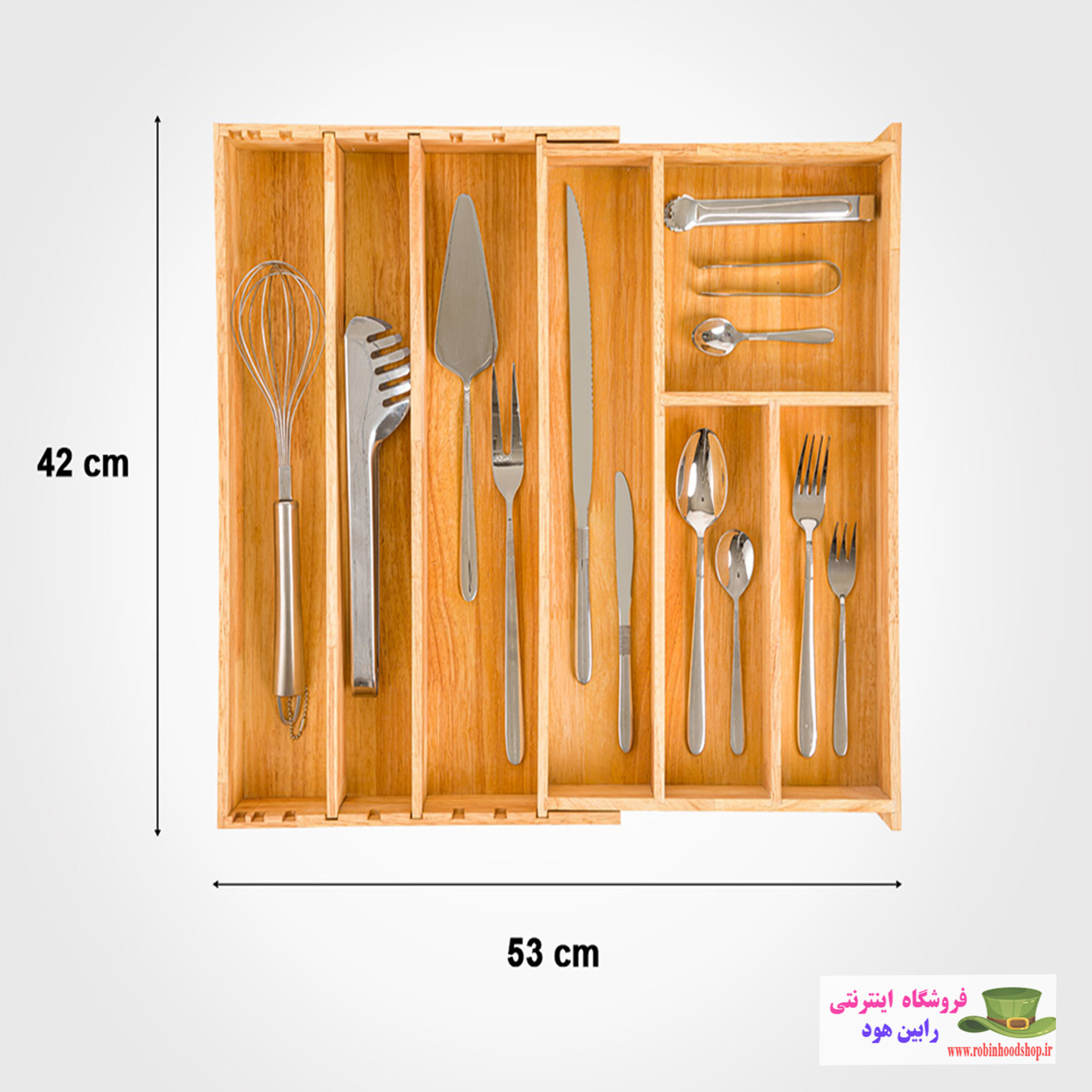 جا قاشقش تنظیمی 50-30 چوبی - Image 5