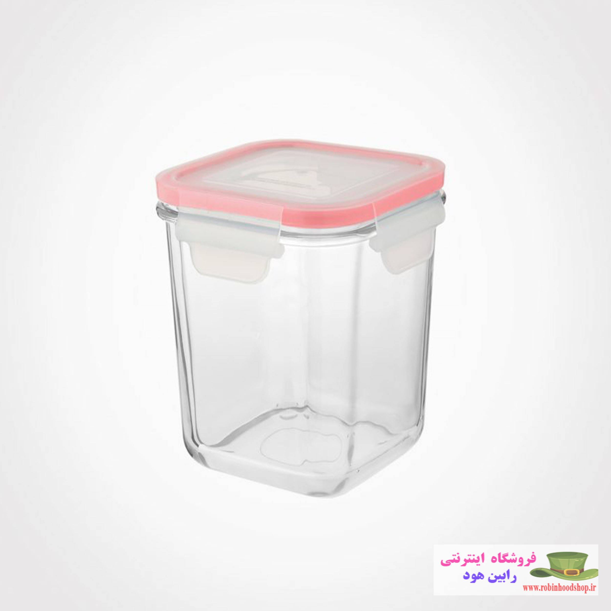 ظرف شیشه ای مربع دربدار 860 میلی لیتر - Image 4