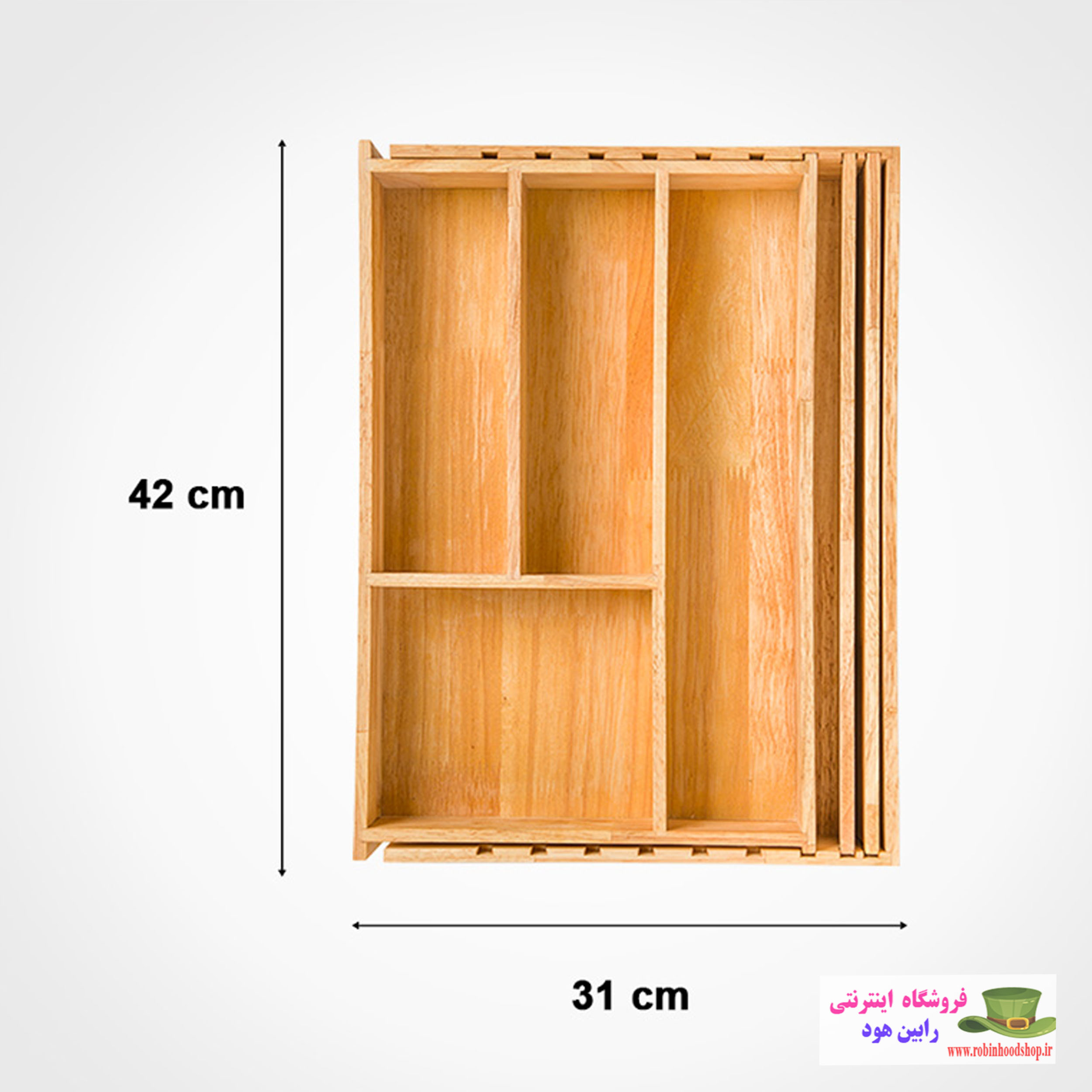جا قاشقش تنظیمی 50-30 چوبی - Image 2