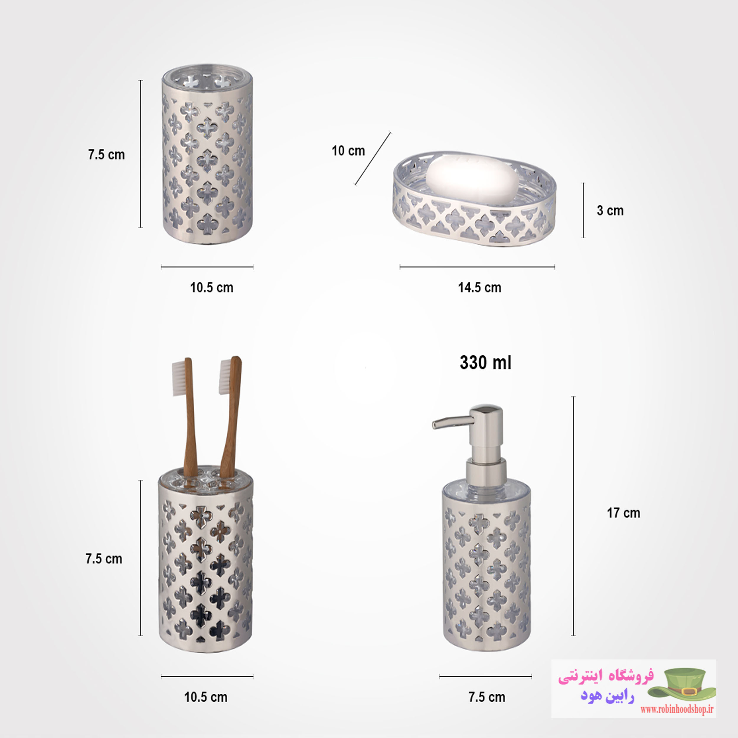 ست سرویس بهداشتی طرح گل (چاپ دار) - Image 4