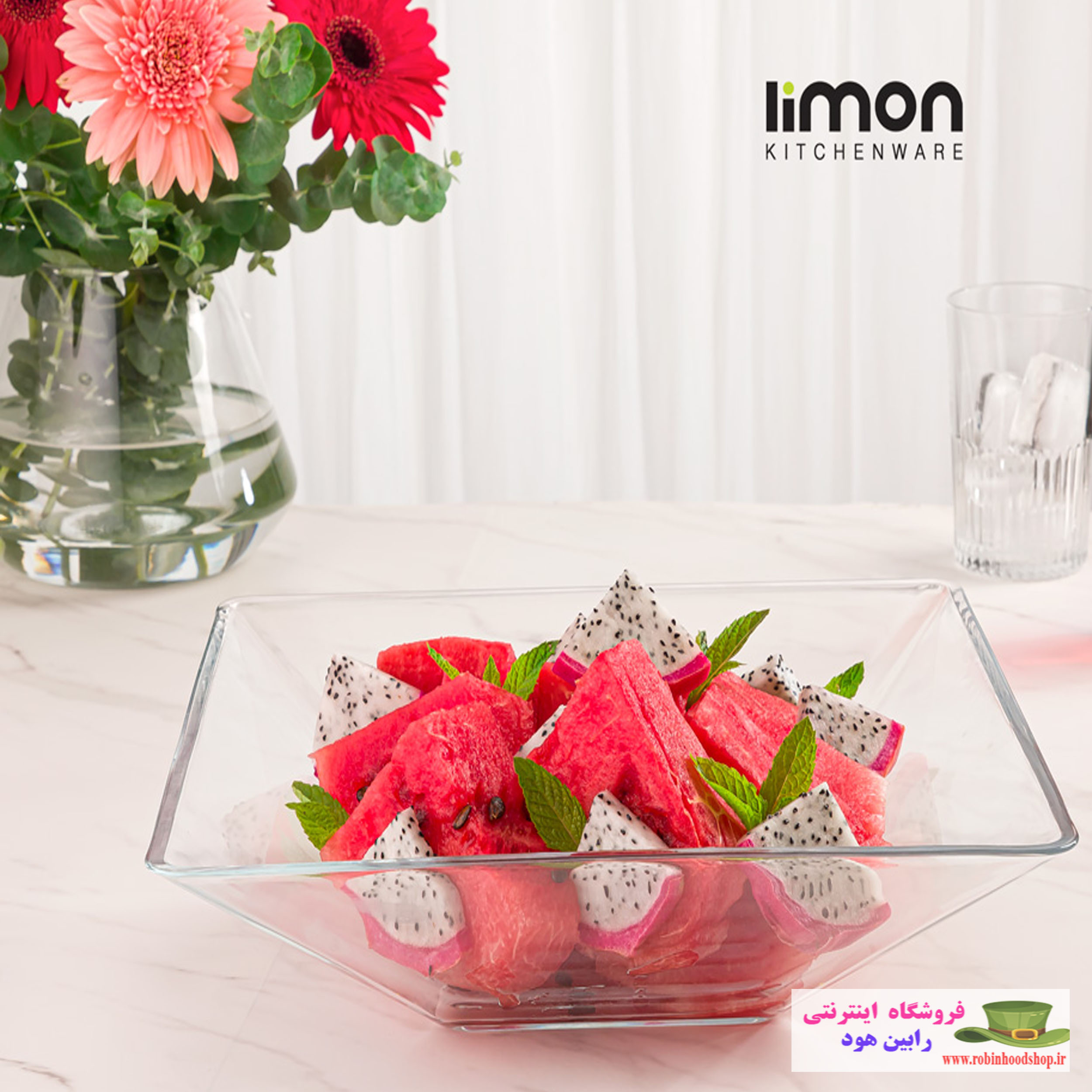 میوه خوری شیشه ای مربع