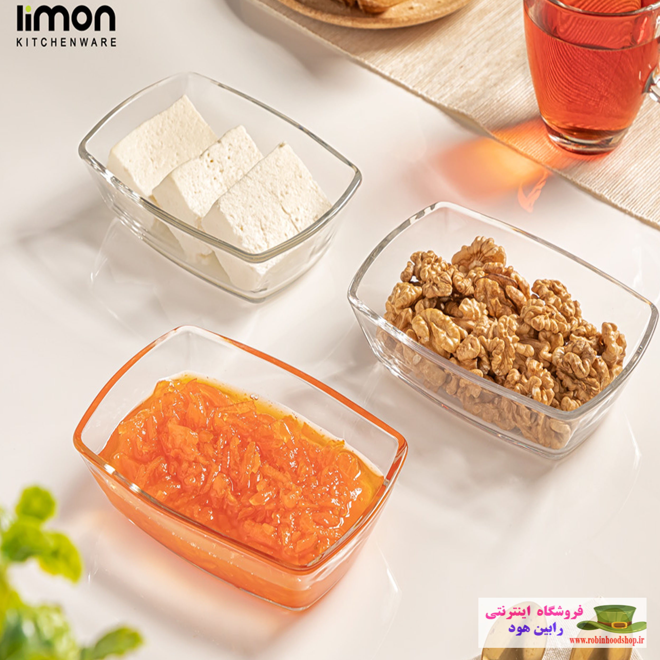 پیاله سرو شیشه ای بزرگ