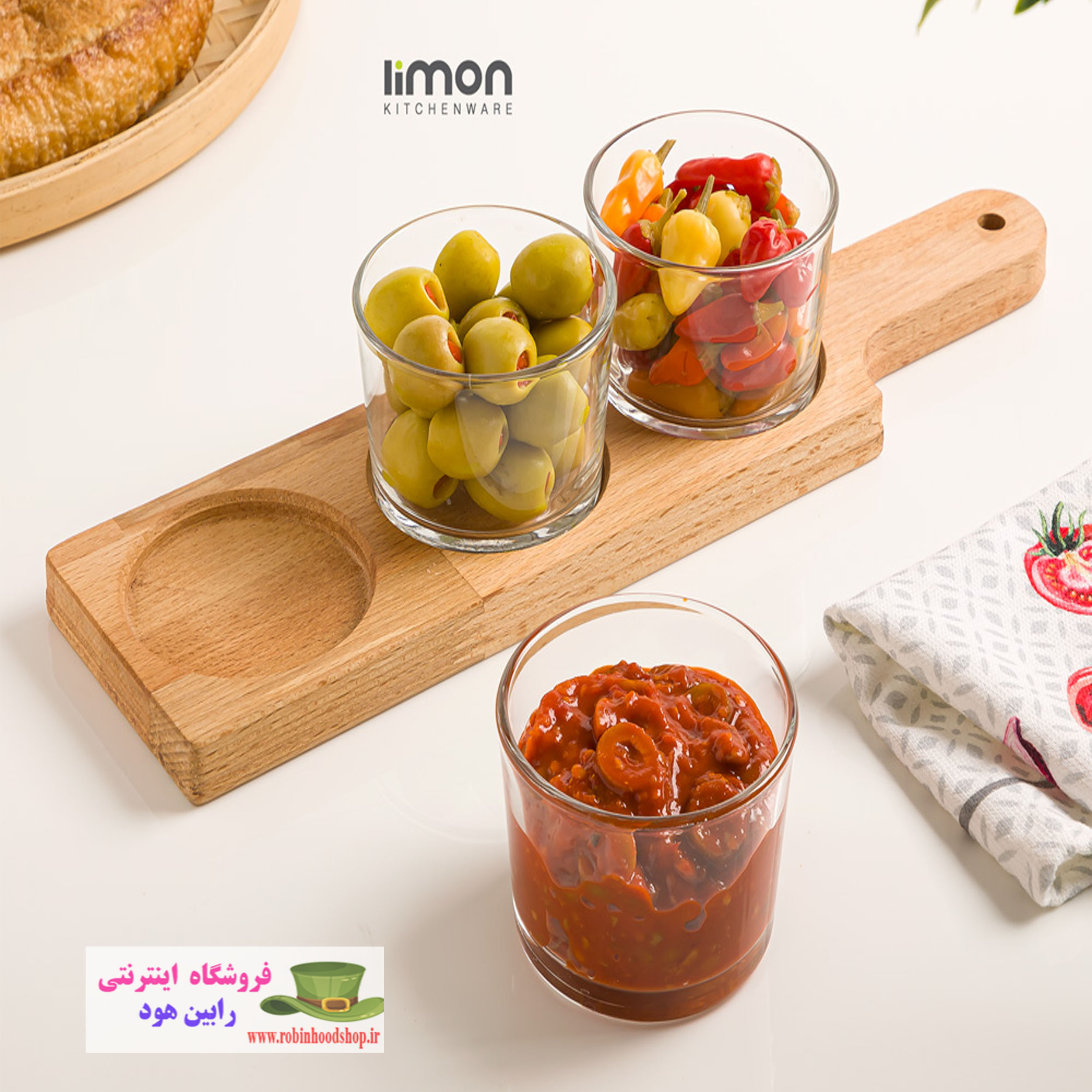 اردورخوری پایه چوبی 190 میلی لیتر 3 عددی