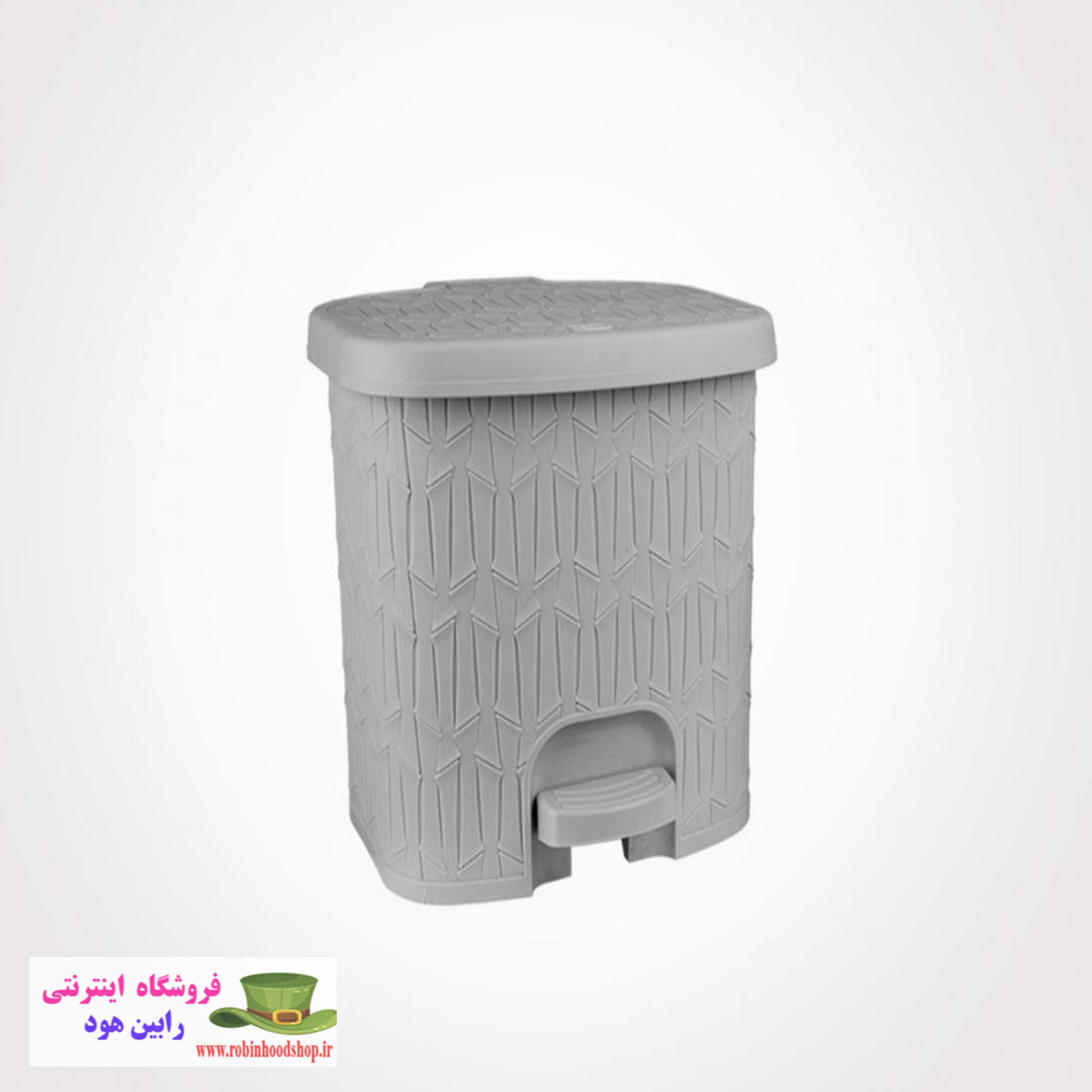 سطل پدالی چهارگوش بامبو کوچک 3 لیتر