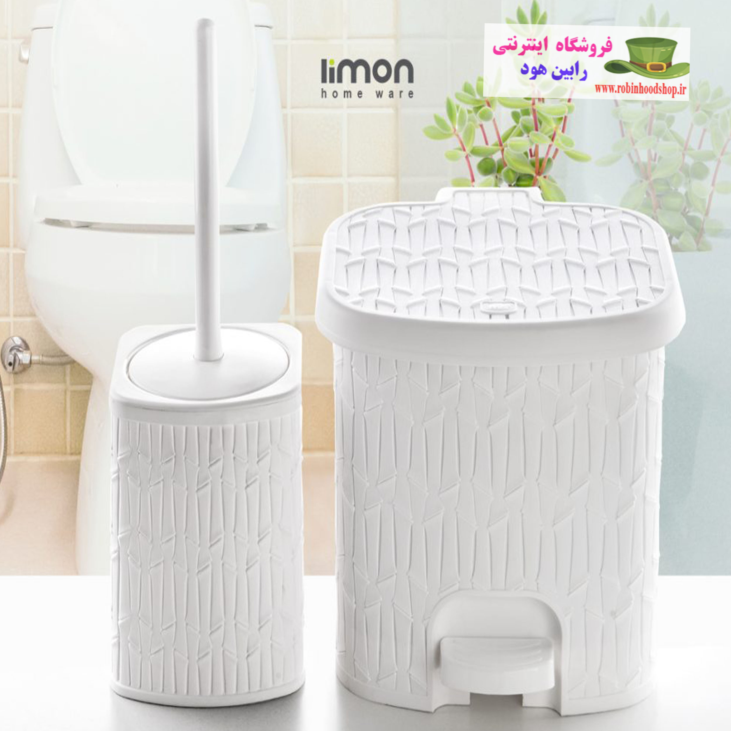 سطل و فرچه طرح بامبو متوسط