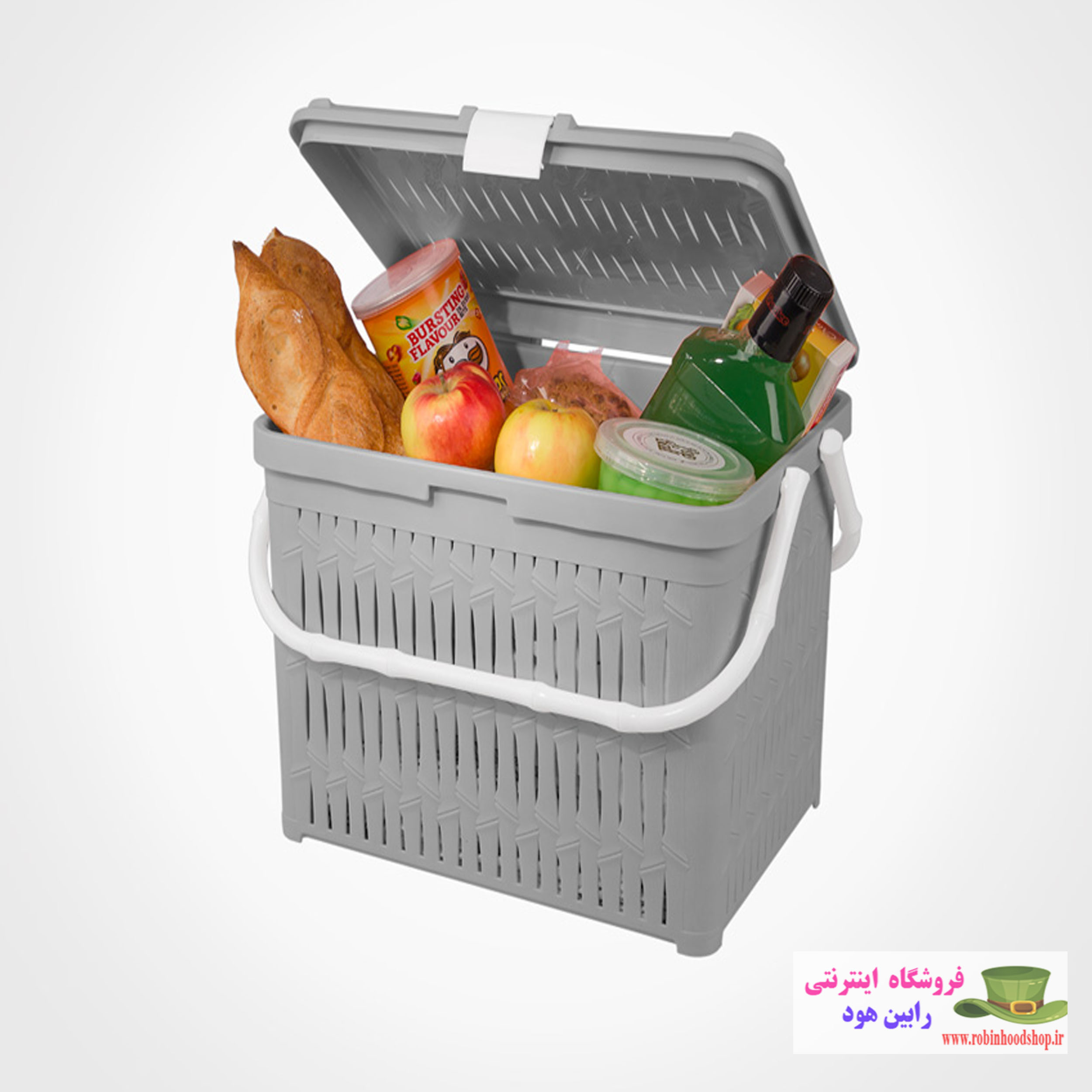 سبد پیک نیک دربدار کوچک طرح بامبو