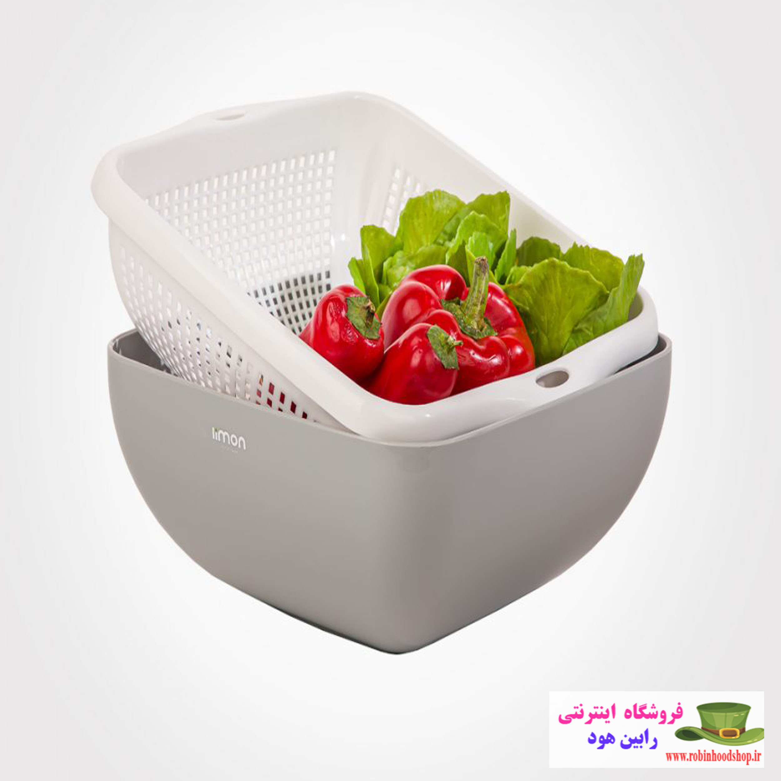 ست کاسه و آبکش چهارگوش سایز 2