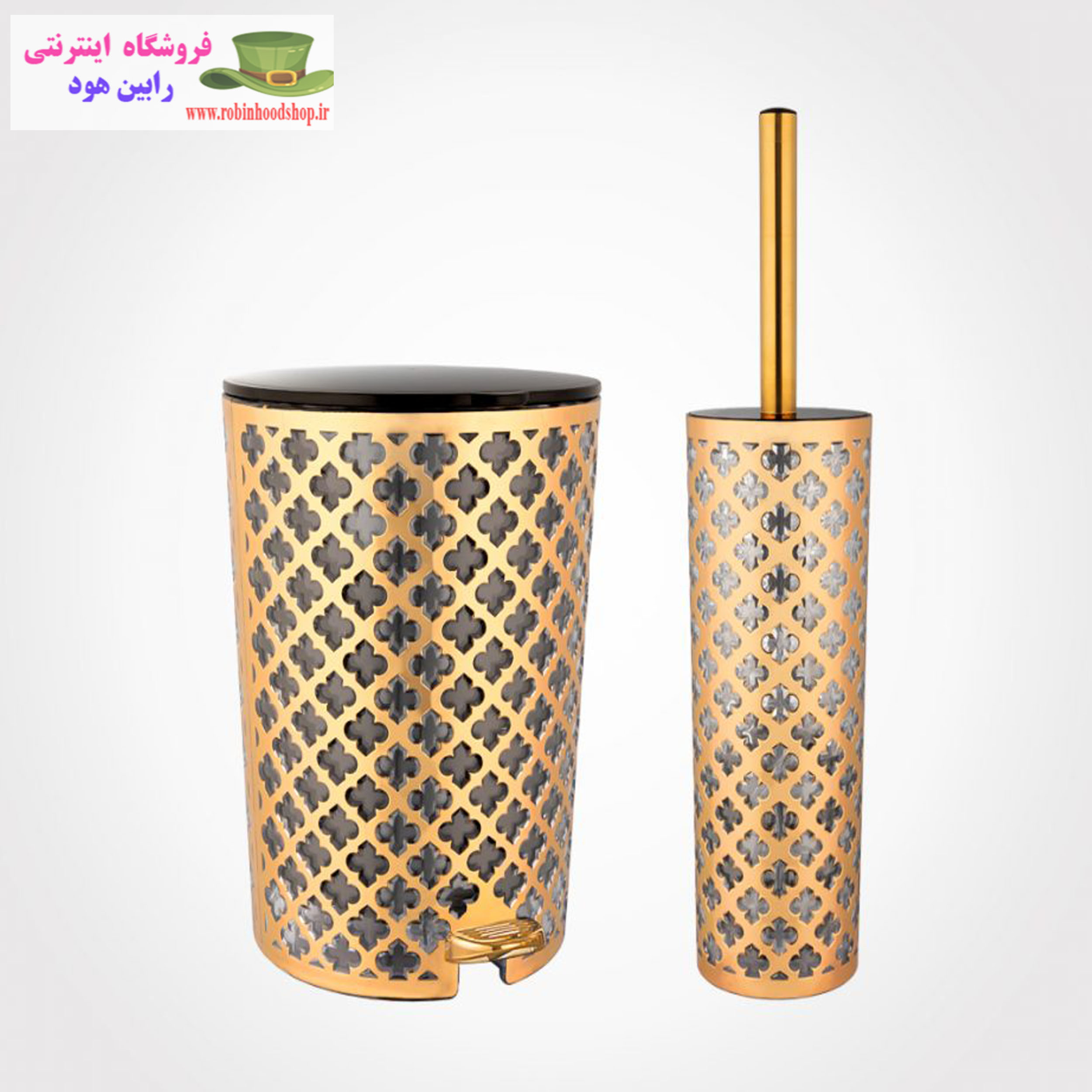 سطل و فرچه طرح گل (چاپ دار)