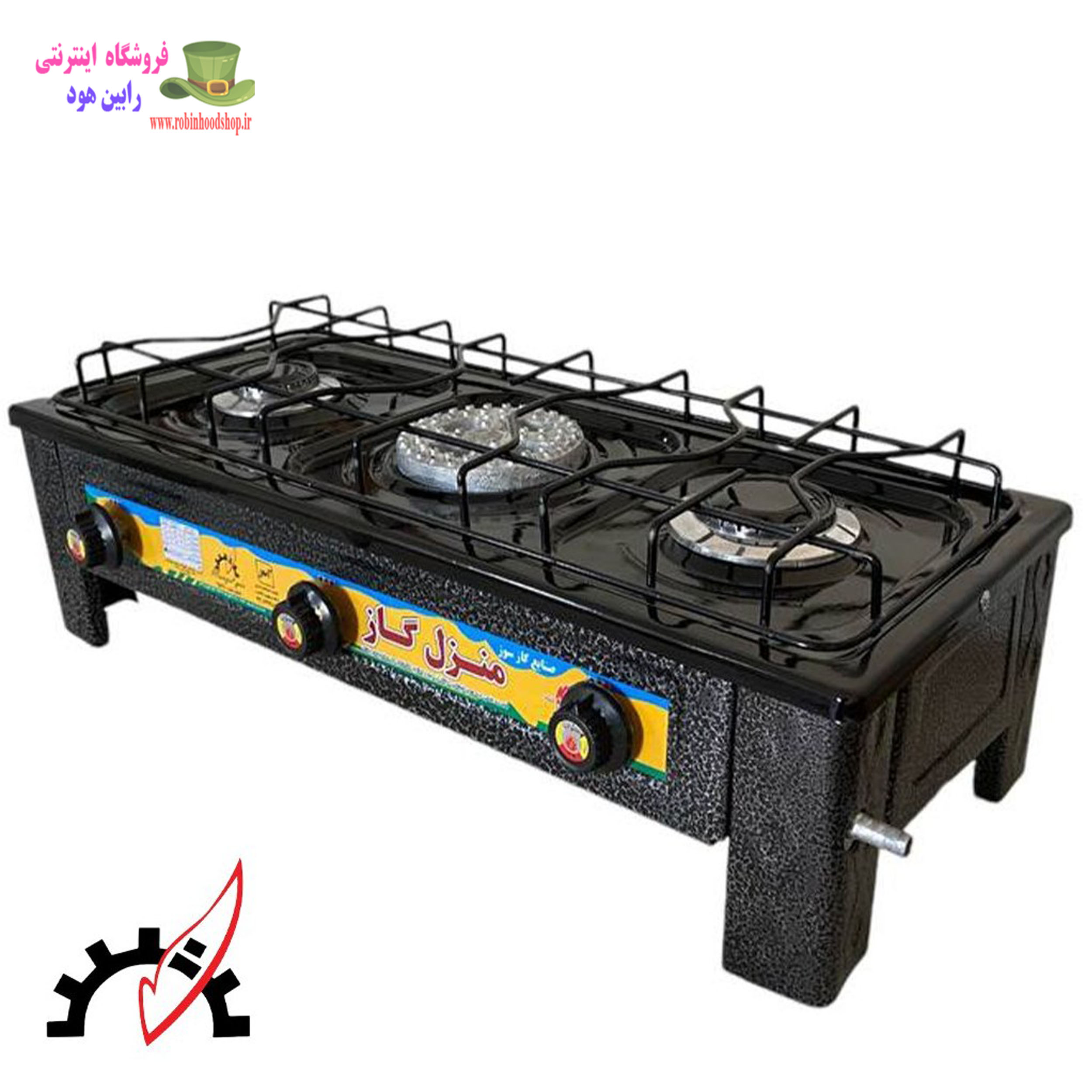 اجاق گاز رومیزی سه شعله پایه دار استاتیک