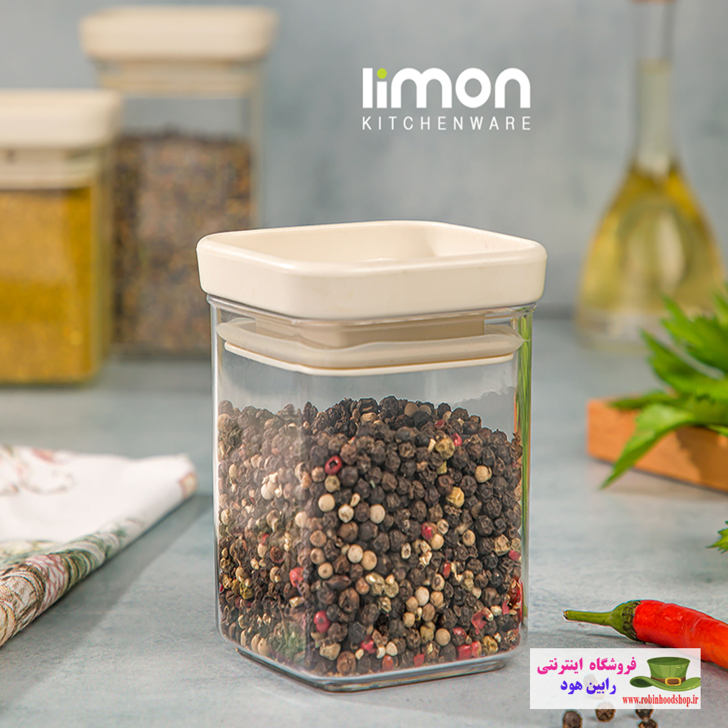 جا ادویه چهارگوش رویال سایز 3