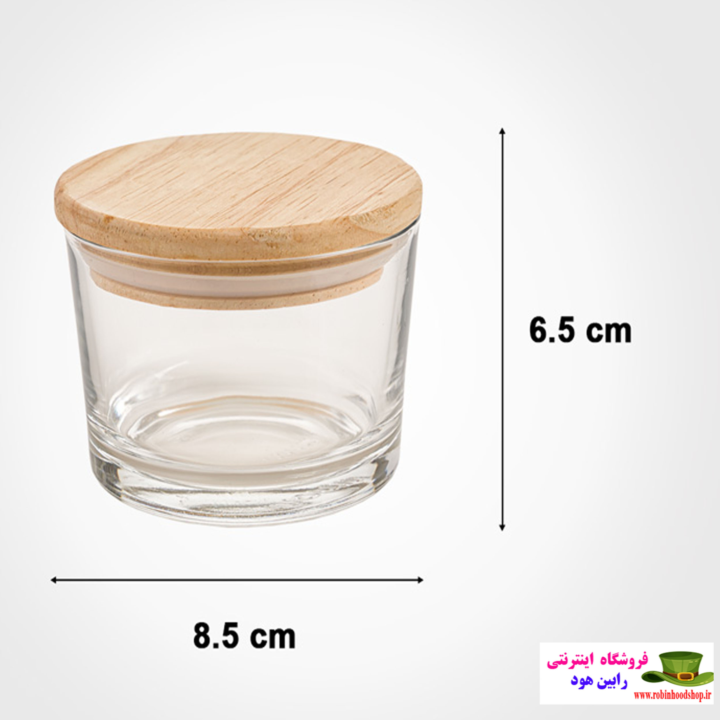 ظرف شیشه ای 190 میلی لیتر در چوبی - Image 2