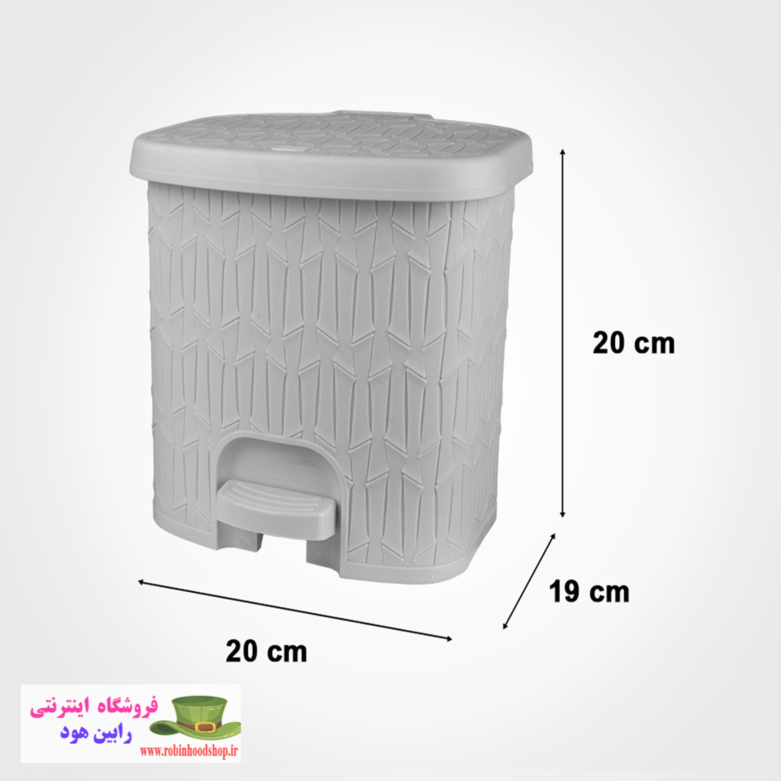 سطل پدالی چهارگوش بامبو کوچک 3 لیتر - Image 2