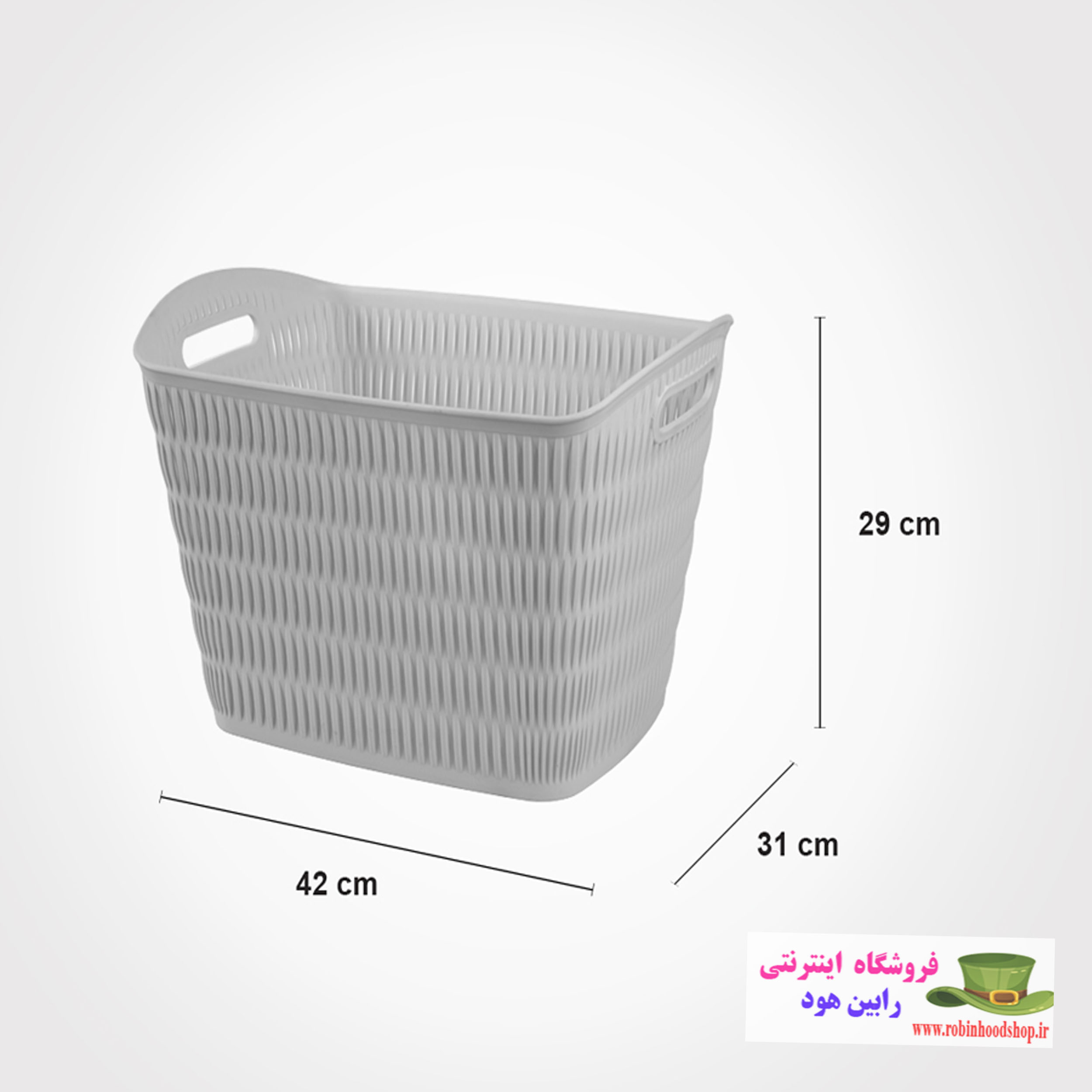 سبد رخت مستطیل طرح بامبو - Image 2