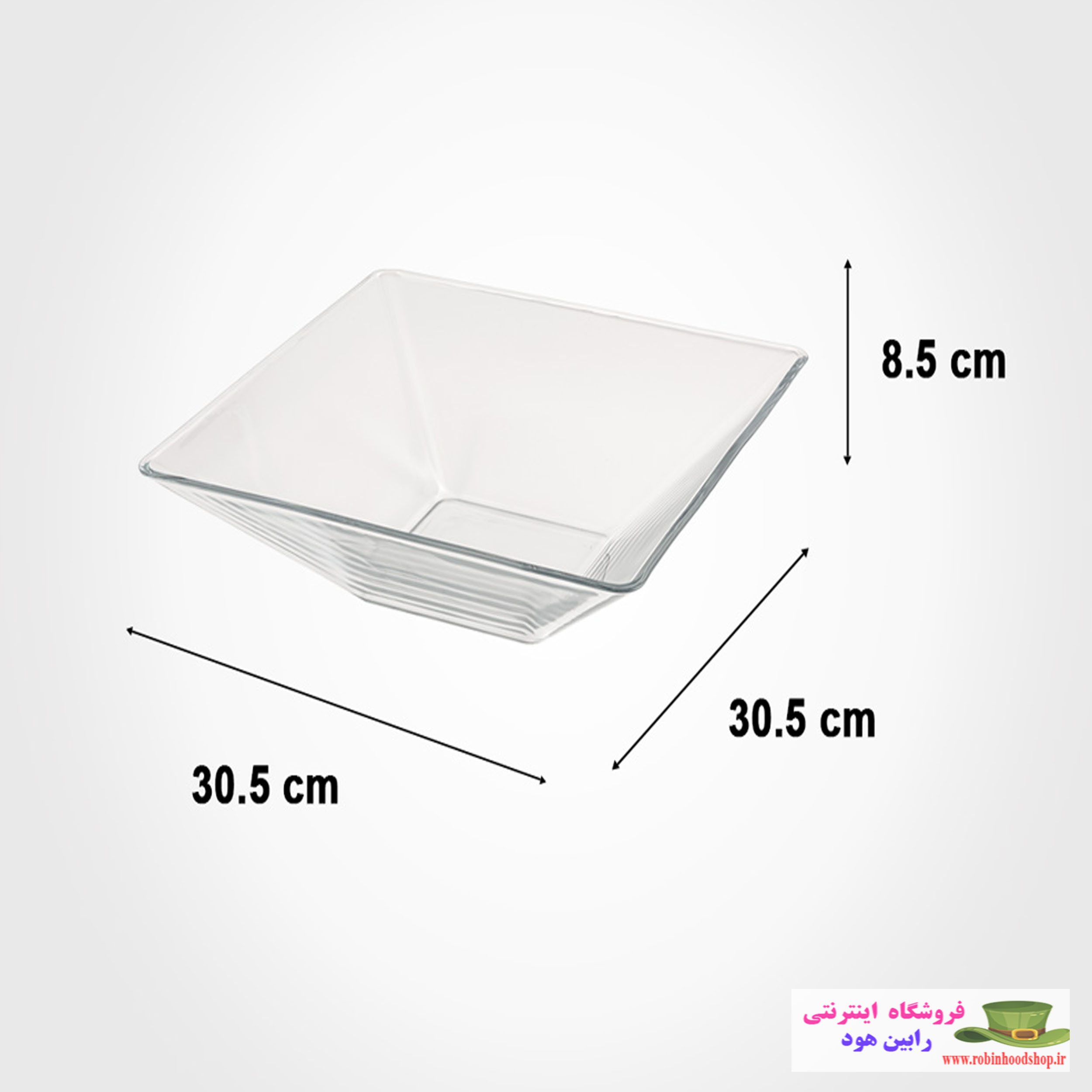 میوه خوری شیشه ای مربع - Image 2