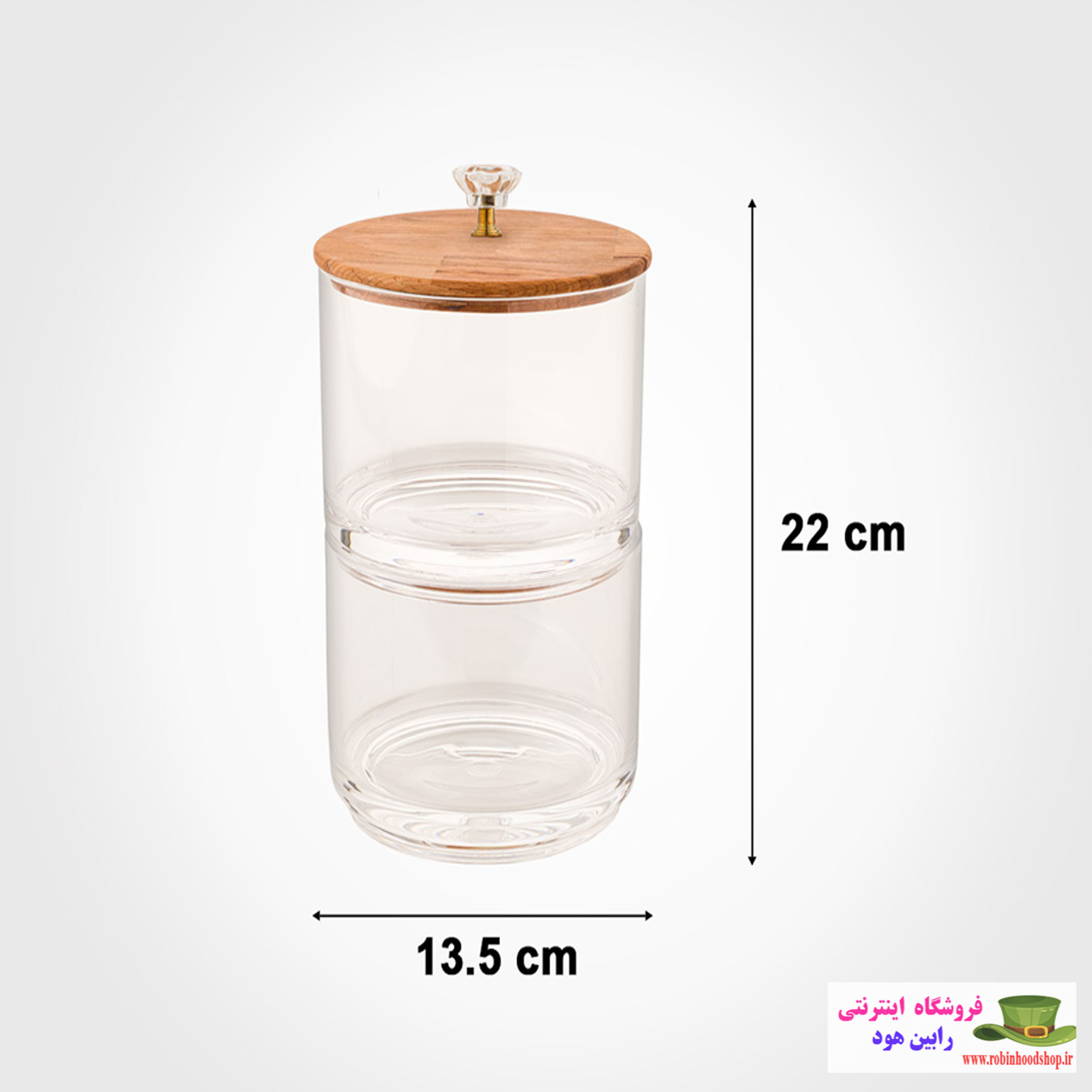 ظرف شکلات دو طبقه با درب چوبی - Image 2