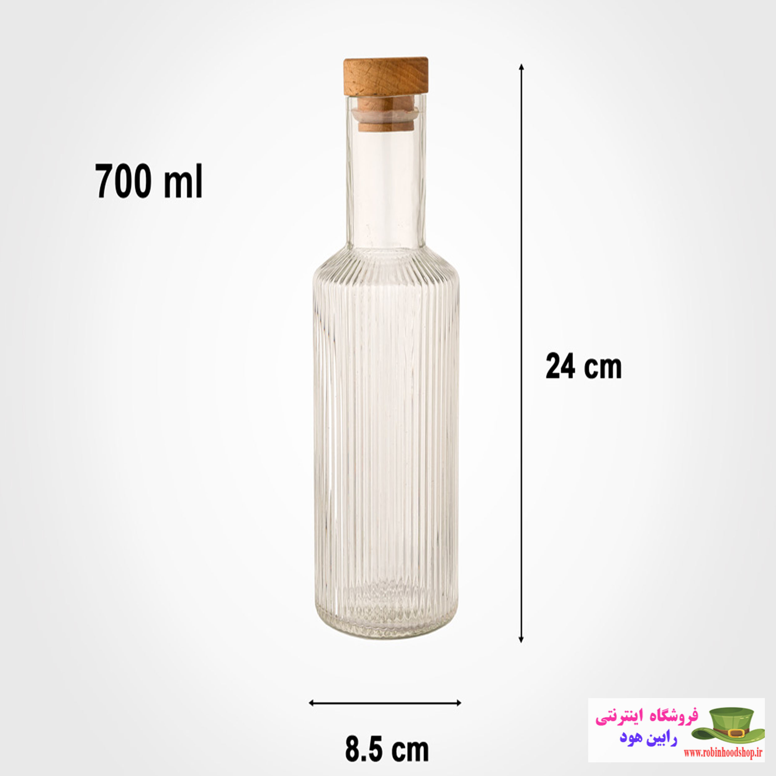 بطری آب درب چوبی 700 میلی لیتر - Image 2