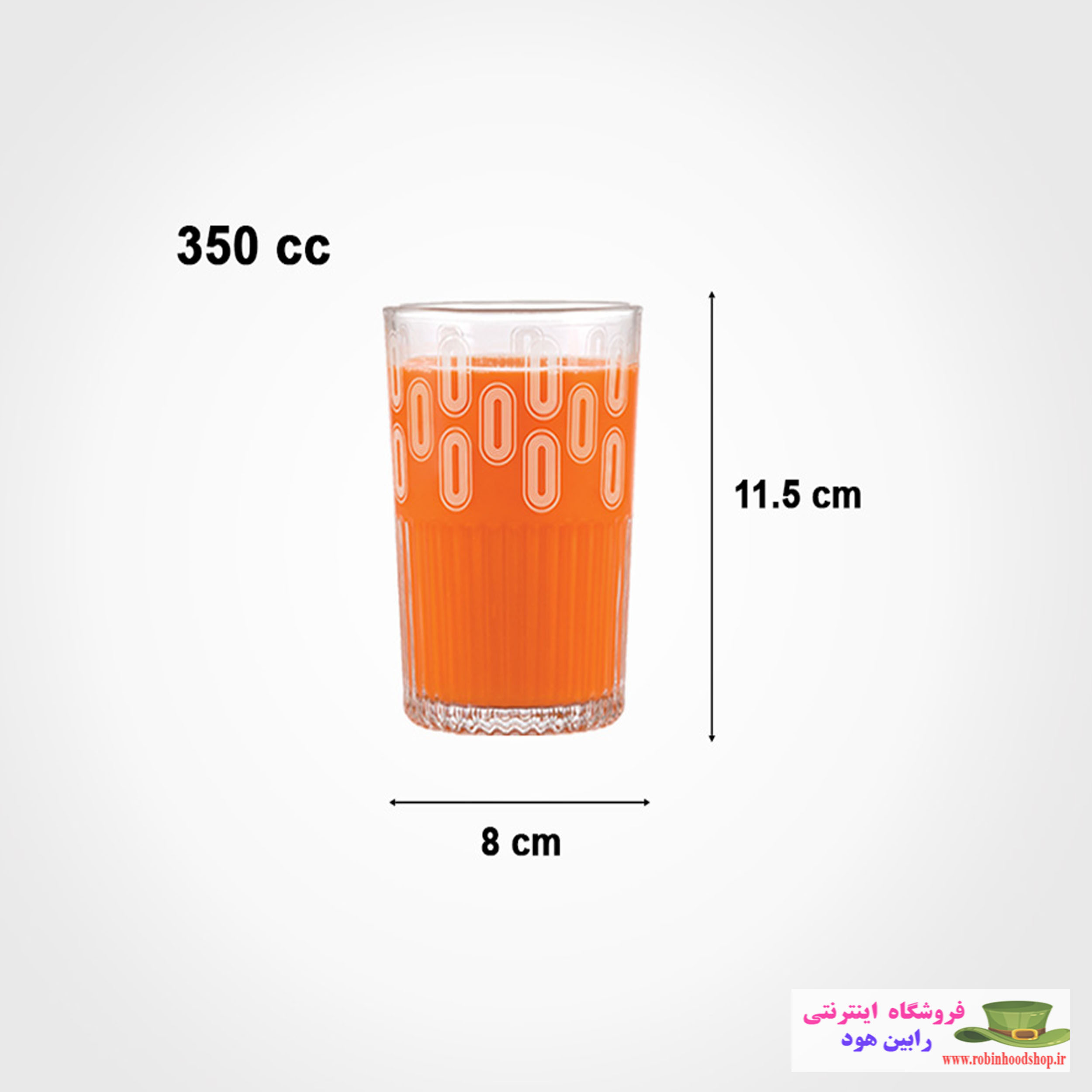 ست پارچ و لیوان شیشه ای شیاردار (چاپدار) - Image 5