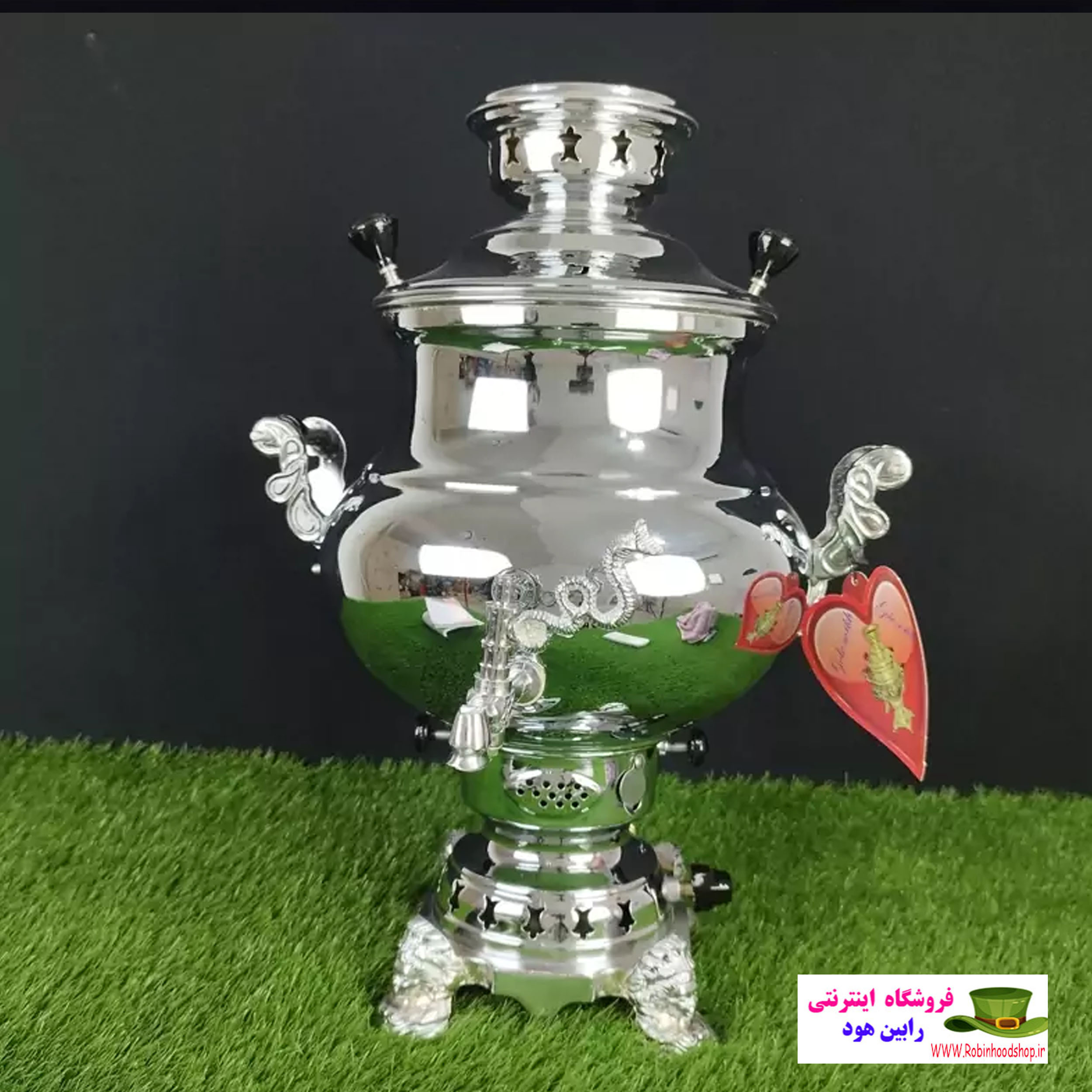 سماور 8 لیتر گل سرخ مدل گلابی ساده