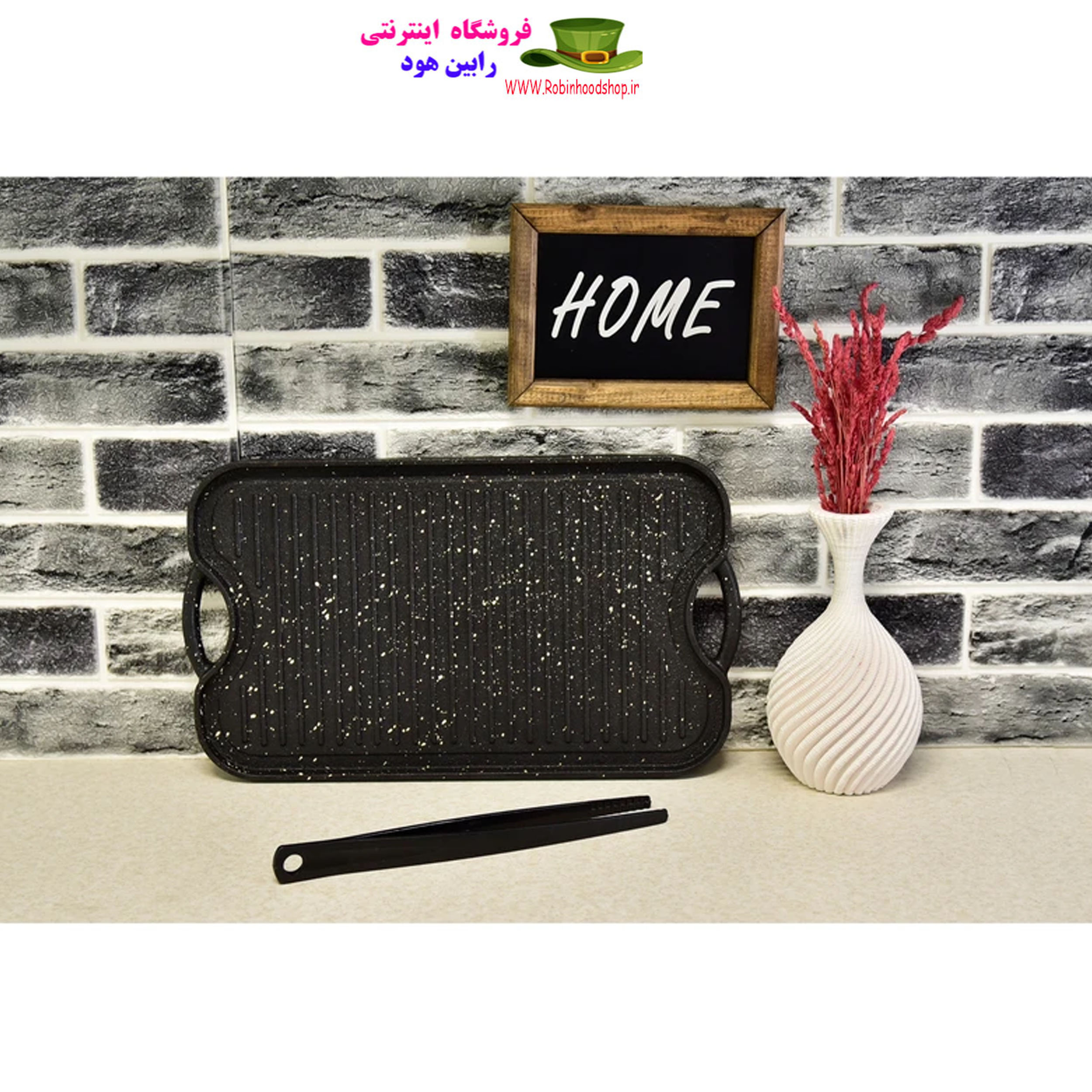 تابه گریل یونیک مدل مستطیل کد 6013 سایز 42 مجموعه 2 عددی